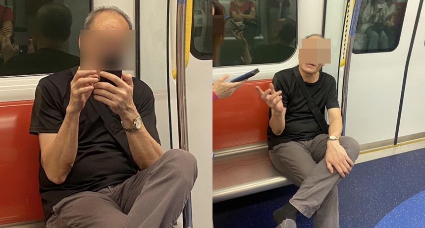 一名女網友控訴遭到陌生中年男子偷拍，並將過程PO上網。（翻攝自自沙田之友 （大馬沙，沙田馬鞍山大圍）臉書）