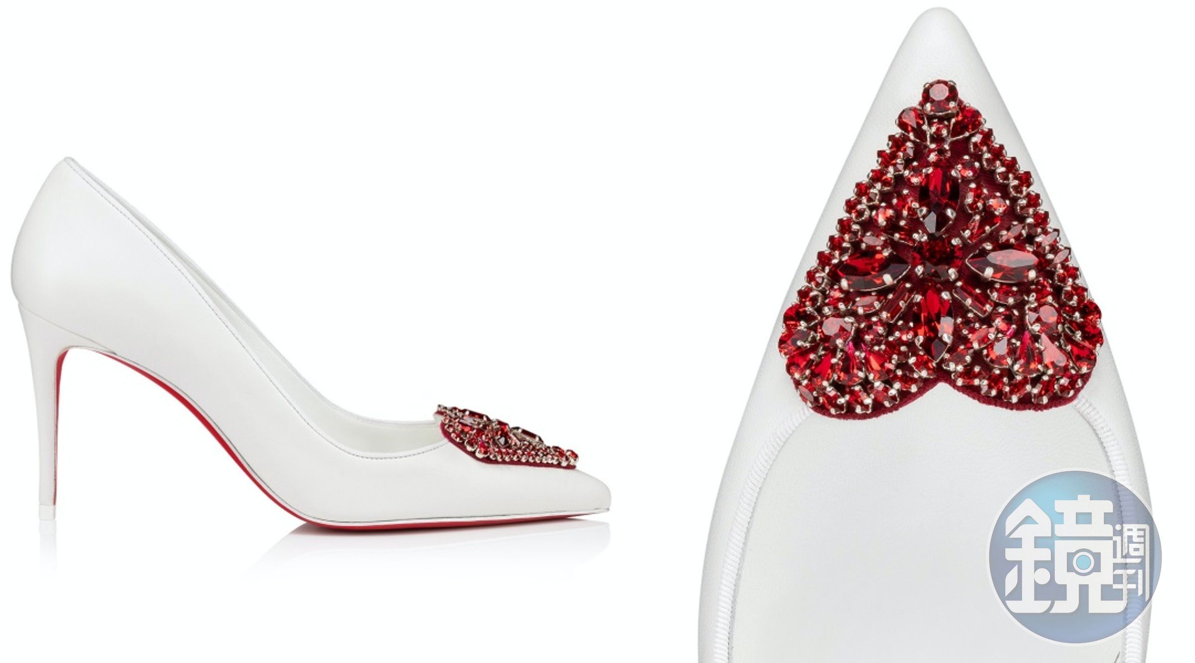 I Love Kate 85mm愛心鑽飾高跟鞋。NT$54,700(Christian Louboutin提供)
