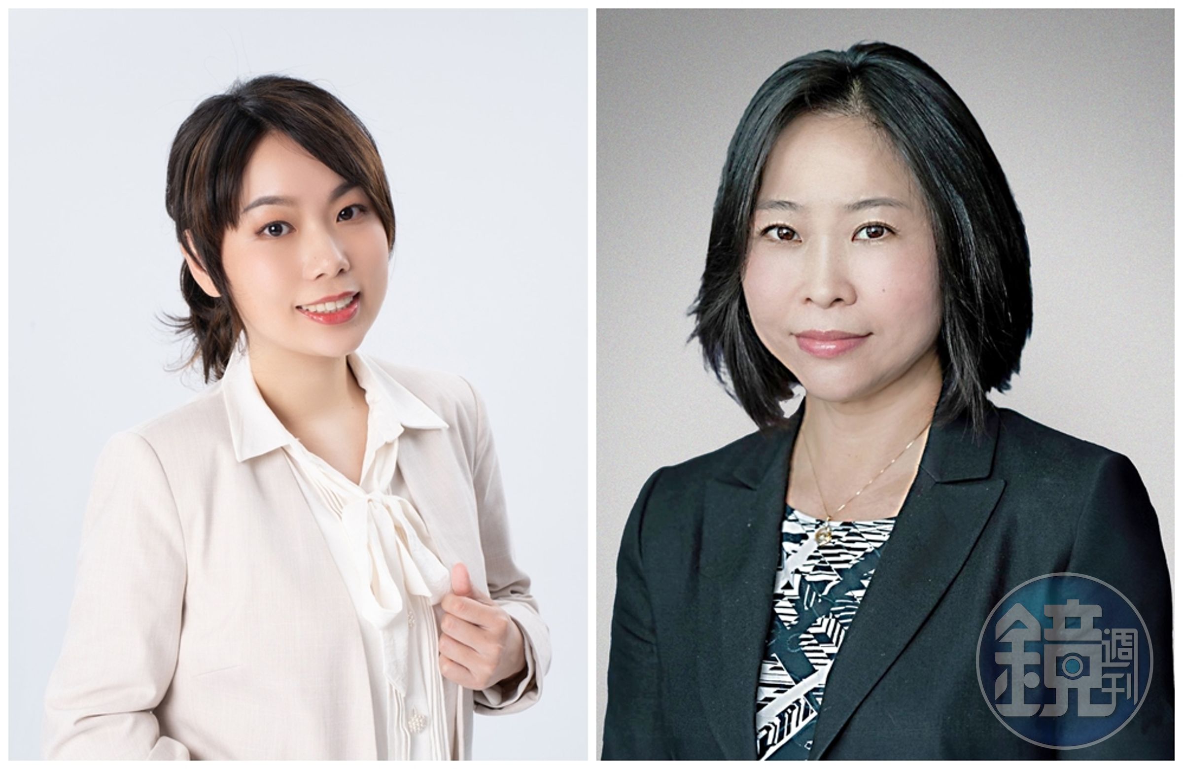 現任柯辦發言人的李有宜(左)將代表民眾黨對戰民進黨立委林淑芬;去年曾參選高雄市長的曾尹儷(右)將代表民眾黨對戰民進黨立委邱議瑩。(民眾黨提供)