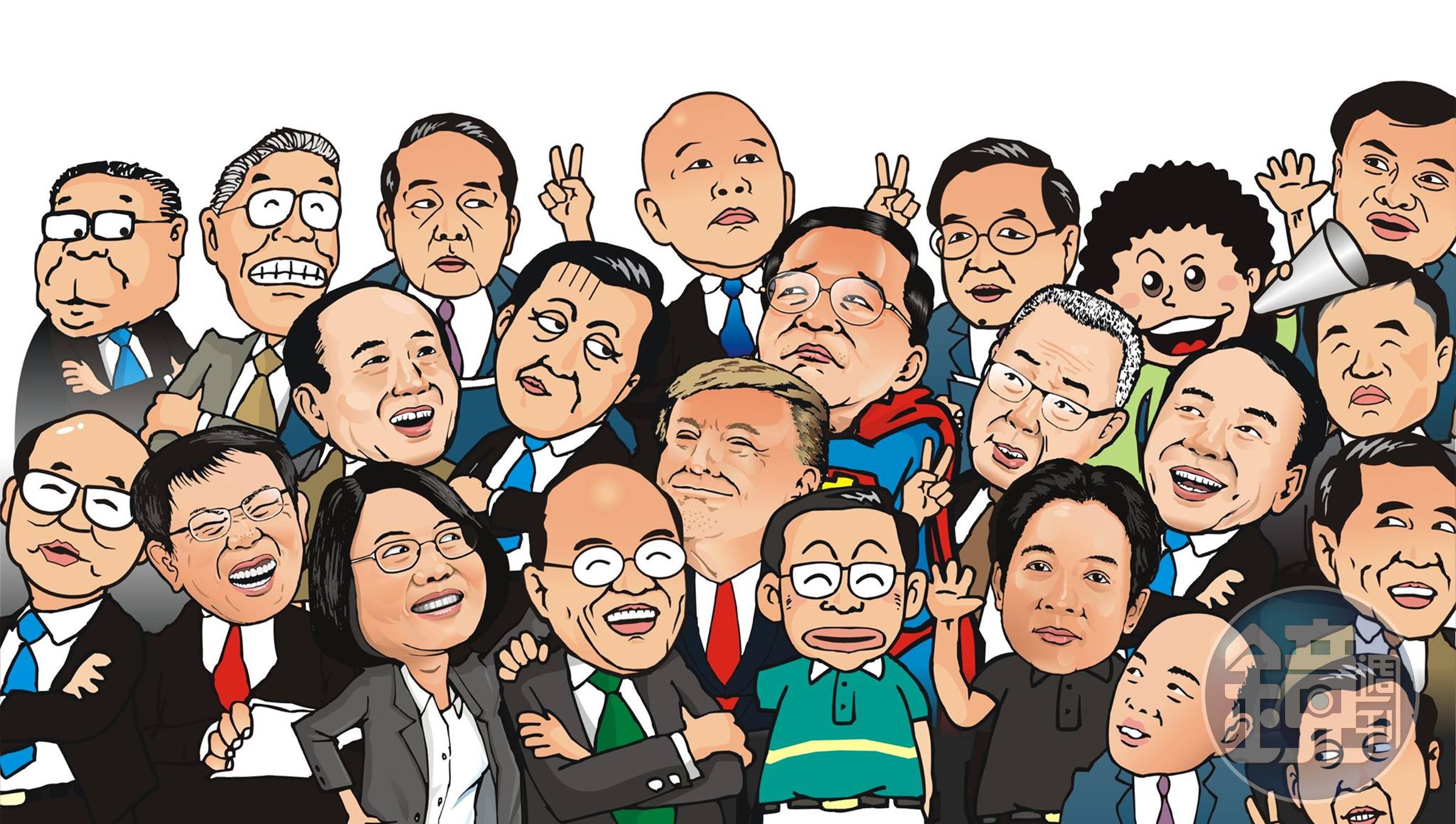 黃厚銘創作政治漫畫17年，筆下畫過的政治人物難以計數。（黃厚銘提供）