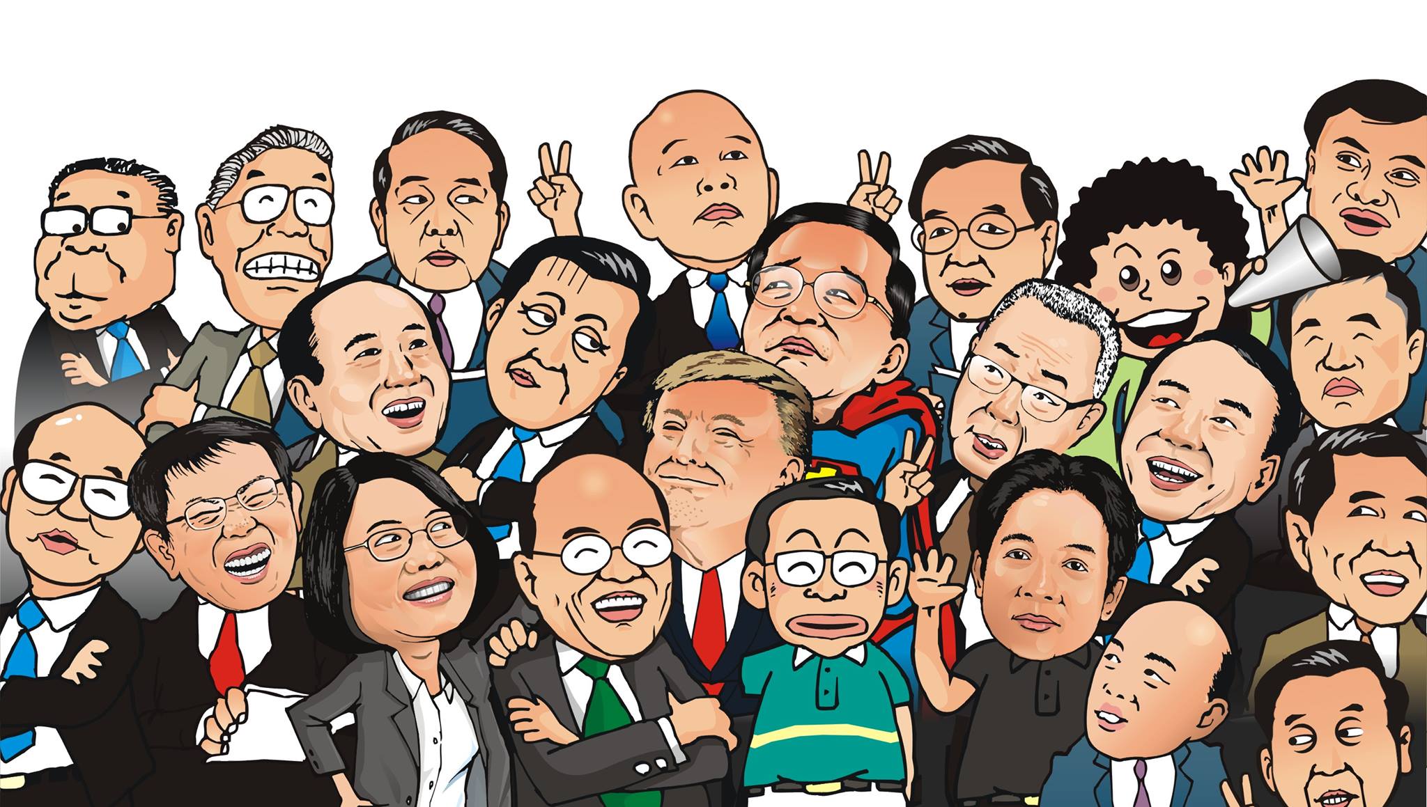 黃厚銘創作政治漫畫17年,筆下畫過的政治人物難以計數。(黃厚銘提供)