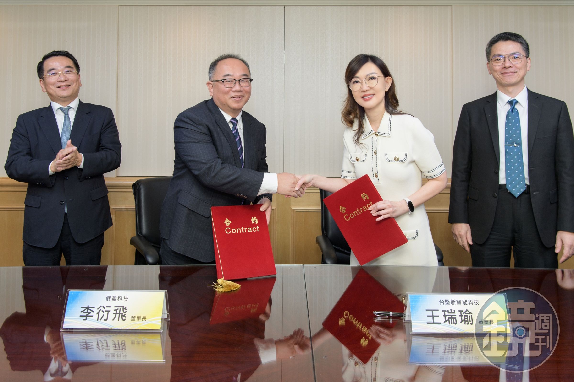 台塑新智能斥資3億元入股儲盈科技,雙方將共同推動電池產業國產化,未來將持續深化夥伴關係。(台塑新智能提供)