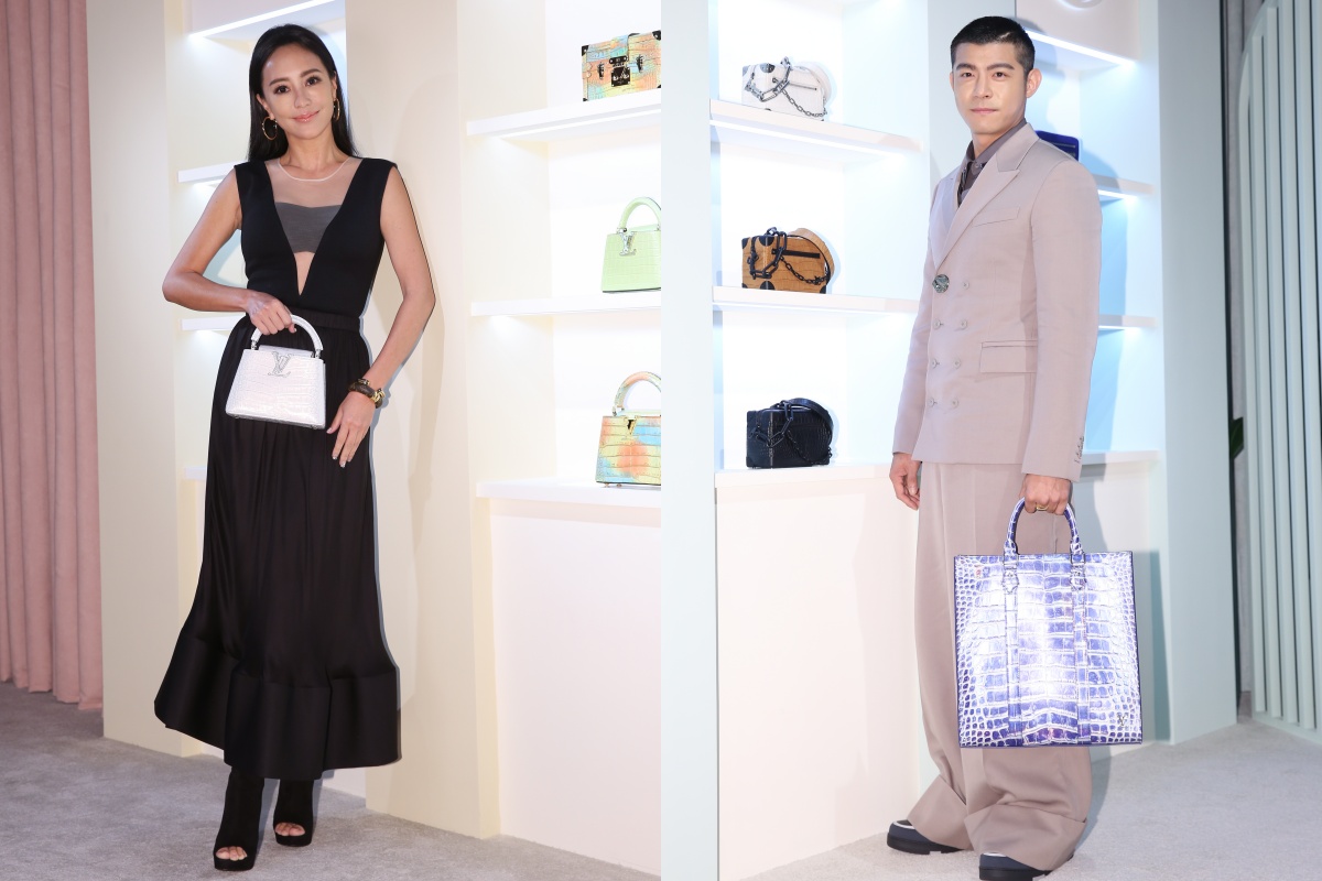 （左起）關穎、王柏傑出席擔任LOUIS VUITTON（路易威登）2023「珍稀皮革展」活動嘉賓。