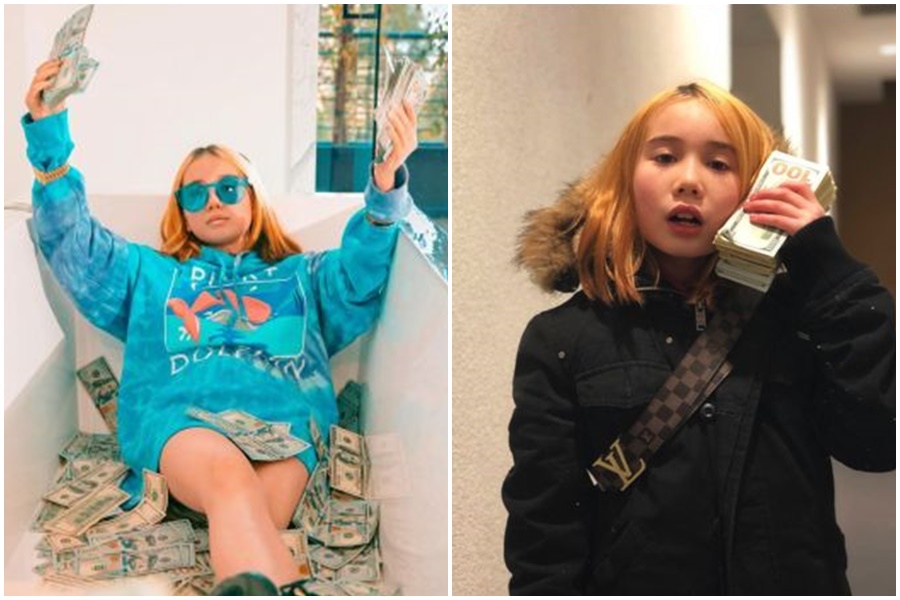 社群上擁有332萬粉絲的14歲饒舌歌手網紅Lil Tay，因炫富、罵髒話走紅。（翻攝自IG）