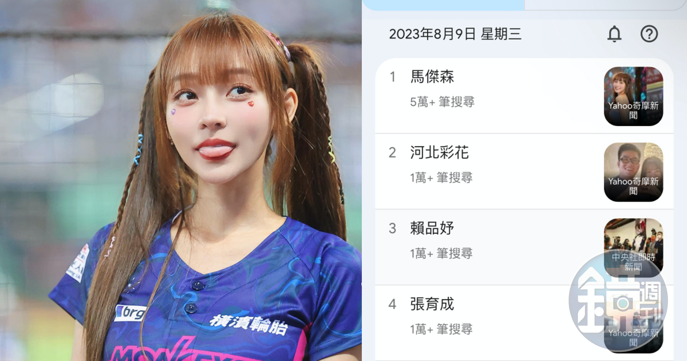 林襄熱戀鮮肉球員馬傑森,馬傑森一夕爆紅登上搜尋榜第一。(翻攝自林襄臉書、PTT)