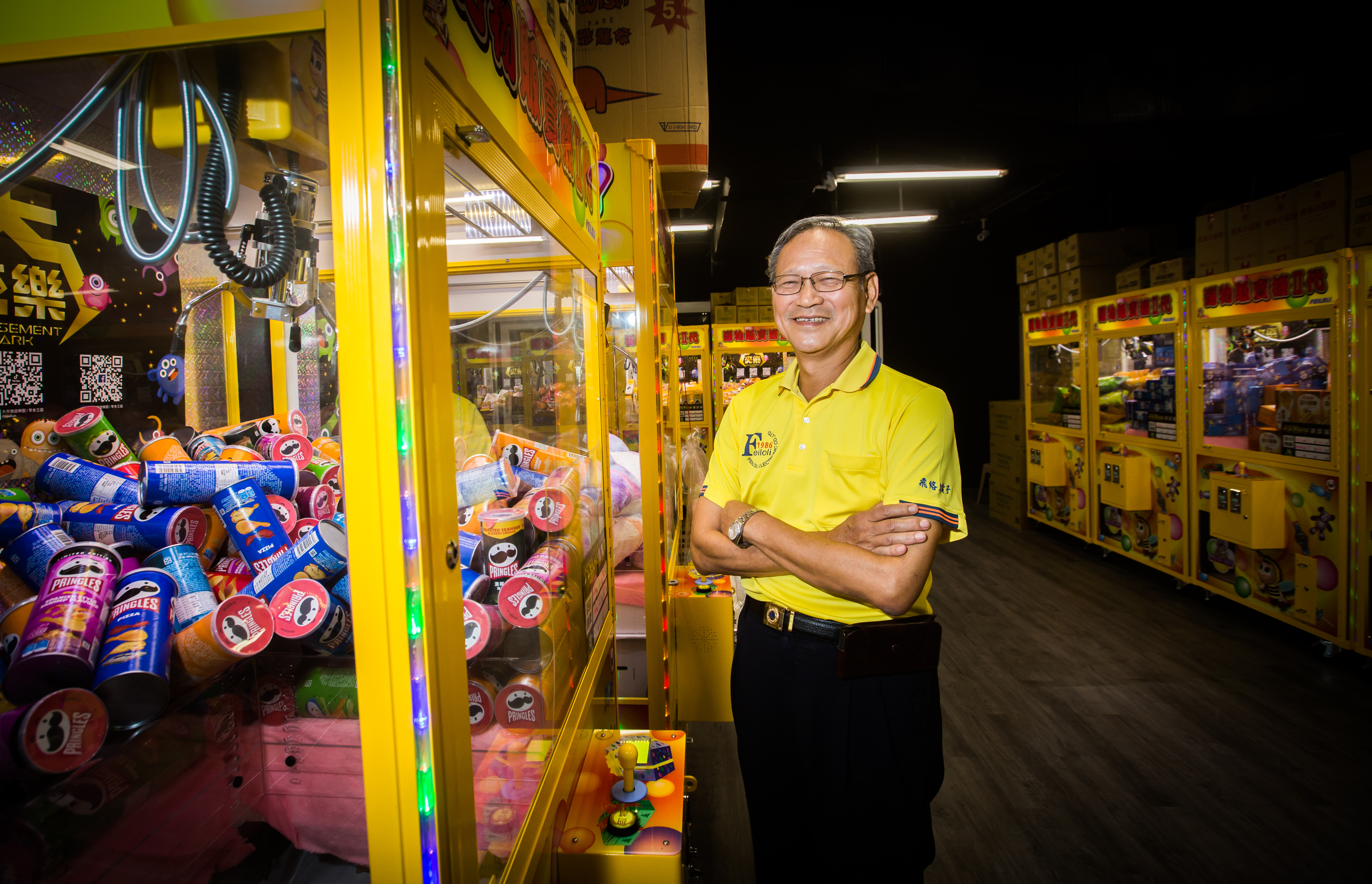 蔡其明以工程師背景發展娃娃機，優化設計，如今是台灣市占最大的娃娃機大王。