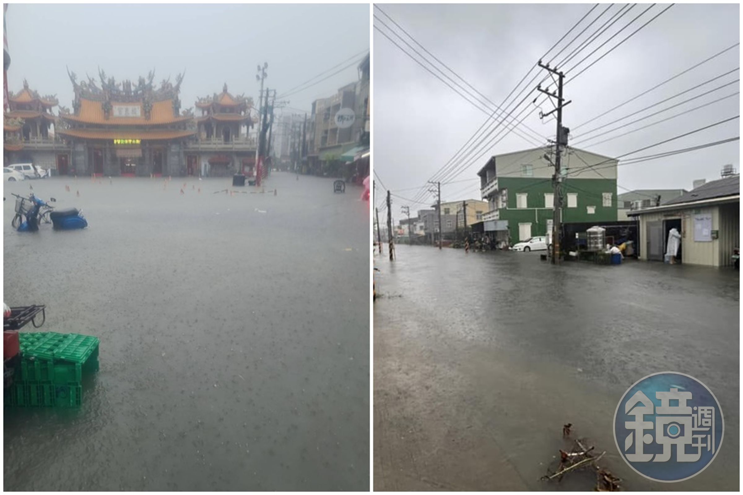 台南今天因強降雨多處積淹水，市民盼市長黃偉哲明天能放假一天。（翻攝自臉書社團「我住台南安南區」）