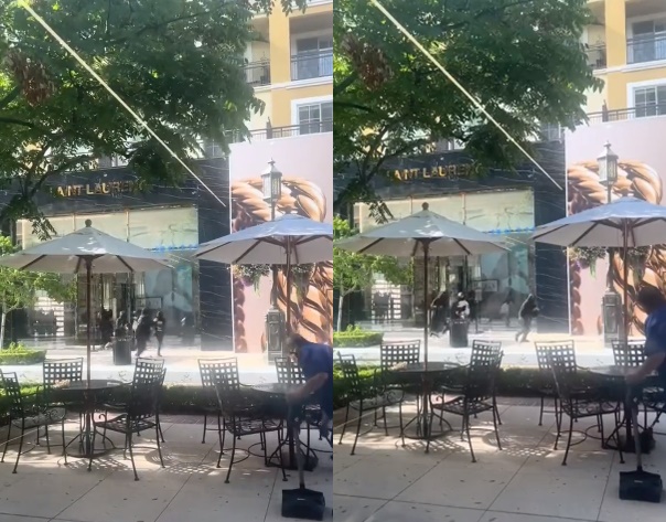 位於美國加州的一家聖羅蘭（YSL）門市日前遭到洗劫，價值950萬台幣的精品被搜刮。（翻攝自推特）