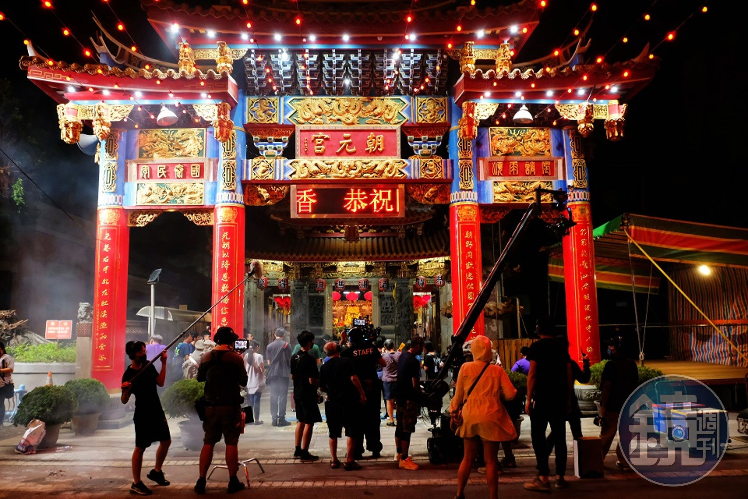 影片場景之一的台中梧棲朝元宮大力配合拍攝。（華影提供）