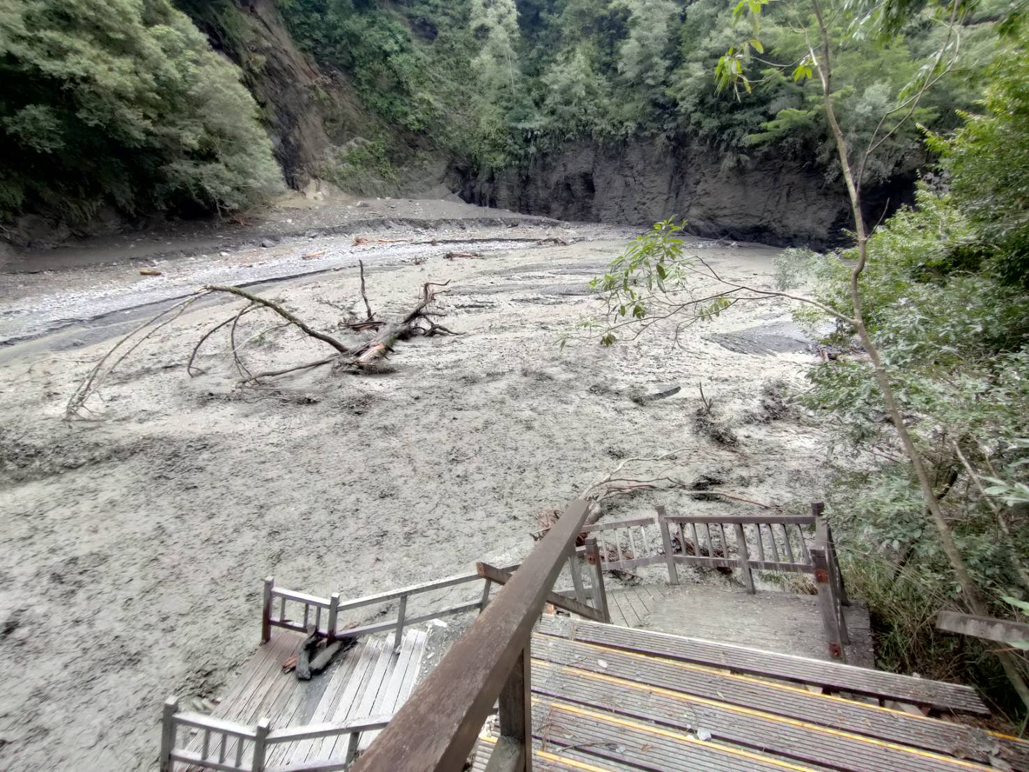 中颱卡努挾帶的豪雨重創南投縣仁愛鄉。（取自臉書《林業及自然保育署》）