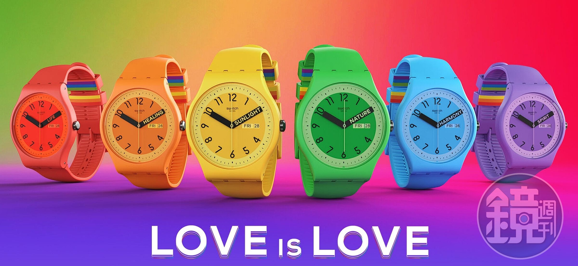 Swatch推出的Pride Collection系列「彩虹手表」遭大馬政府下令嚴禁，擁有或販售者可能面臨罰款或監禁。（翻攝自Swatch官網）