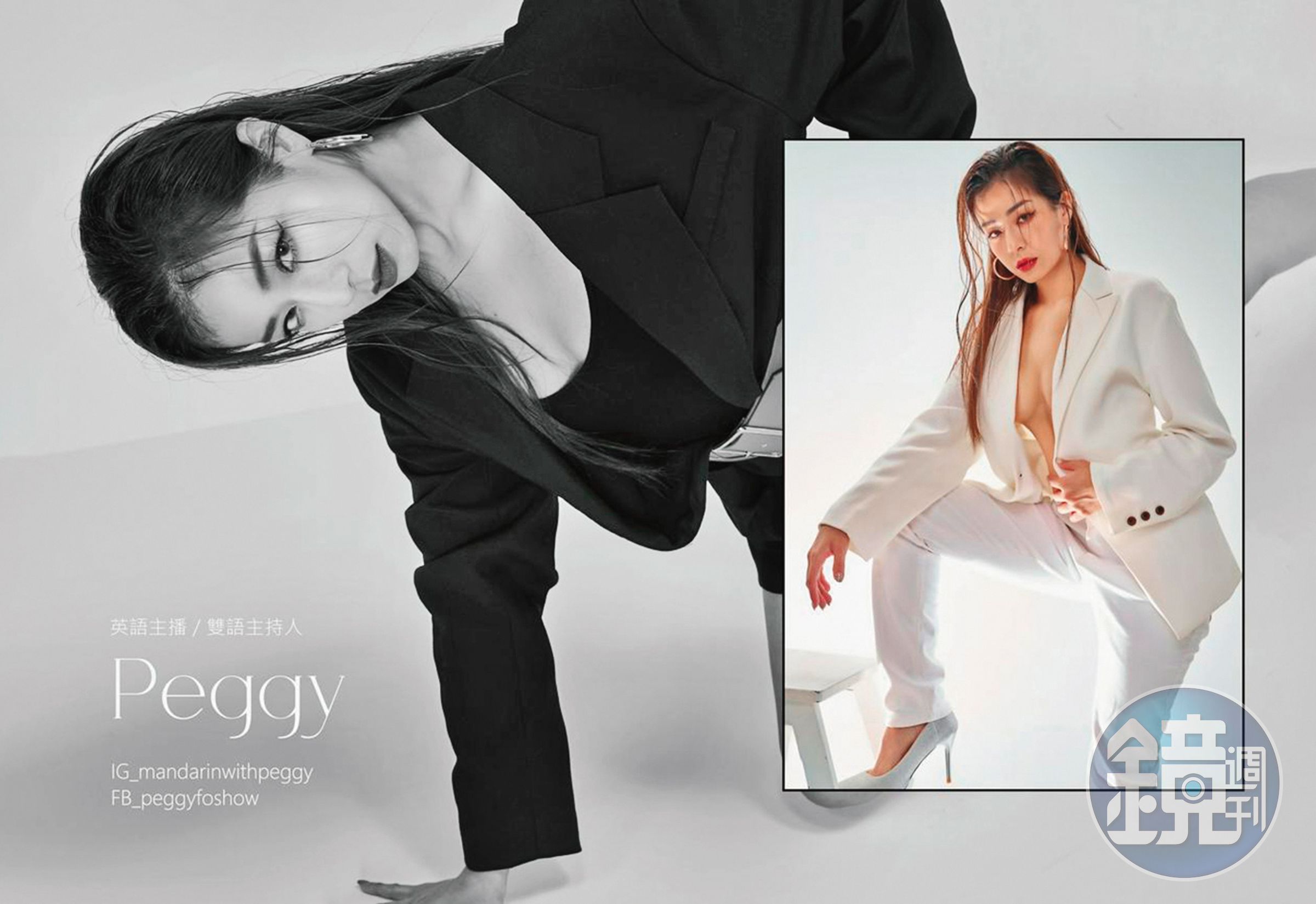 今年初，《小姐不熙娣》的班底一起拍攝年曆，Peggy Chen以性感打扮亮相，成功吸粉。（很可以影像事務所提供）