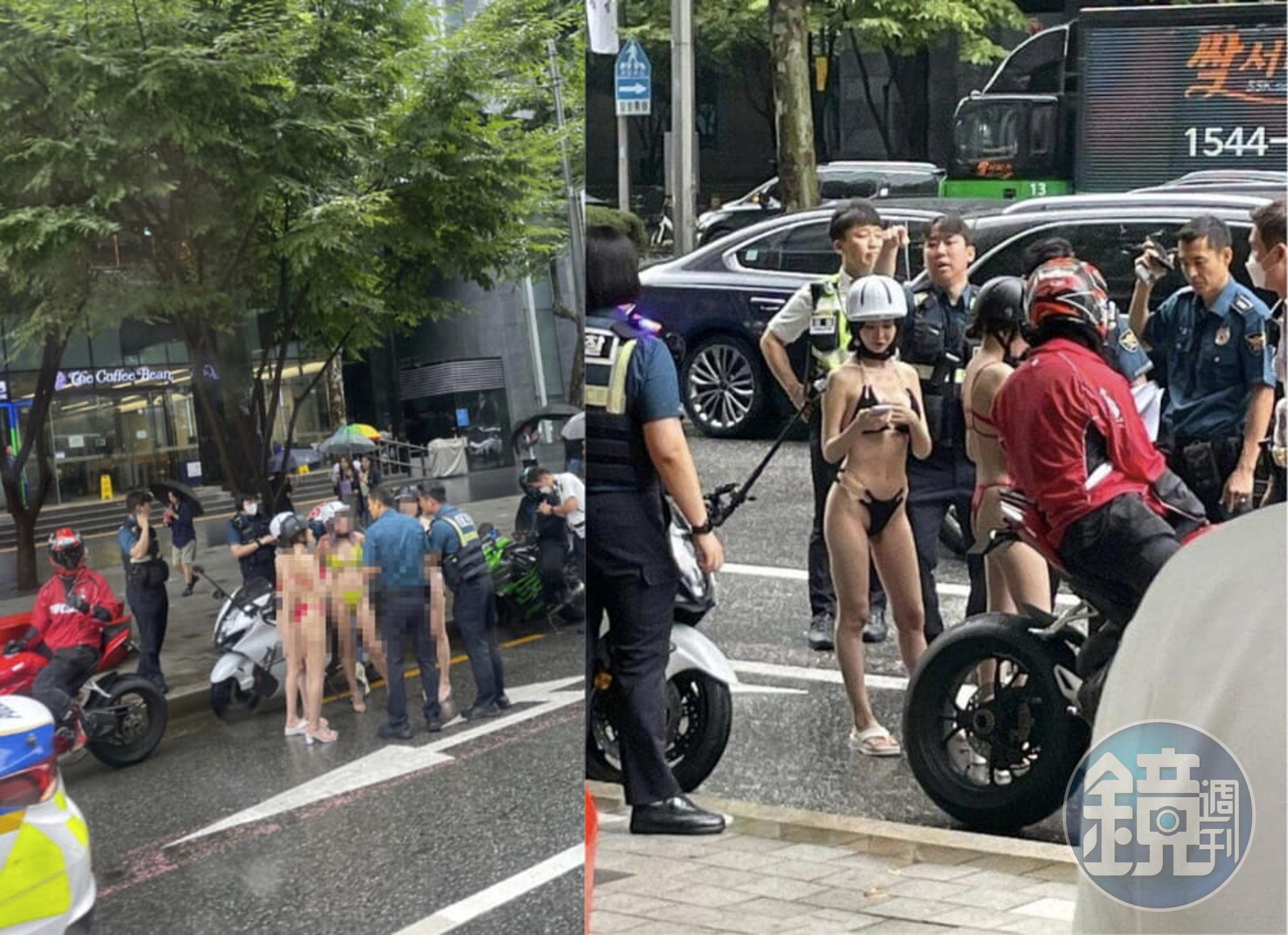 這群比基尼妹太顯眼,立刻被民眾報案,警方前來處理。(翻自salgoonews.com)