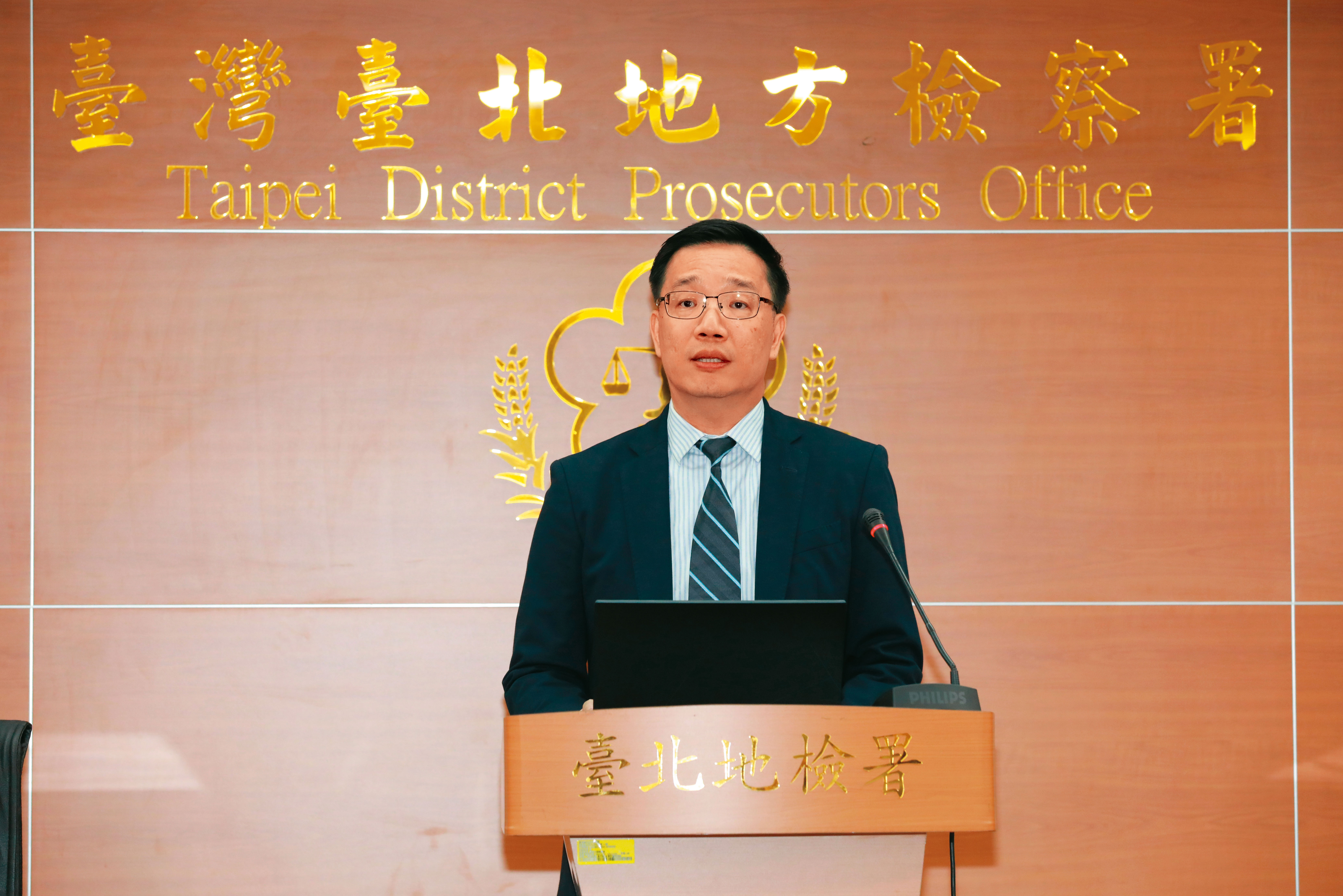 北檢起訴高虹安涉貪案，由發言人蔡偉逸（圖）說明案情，檢方更在書類痛批她貪圖小利且公私不分。