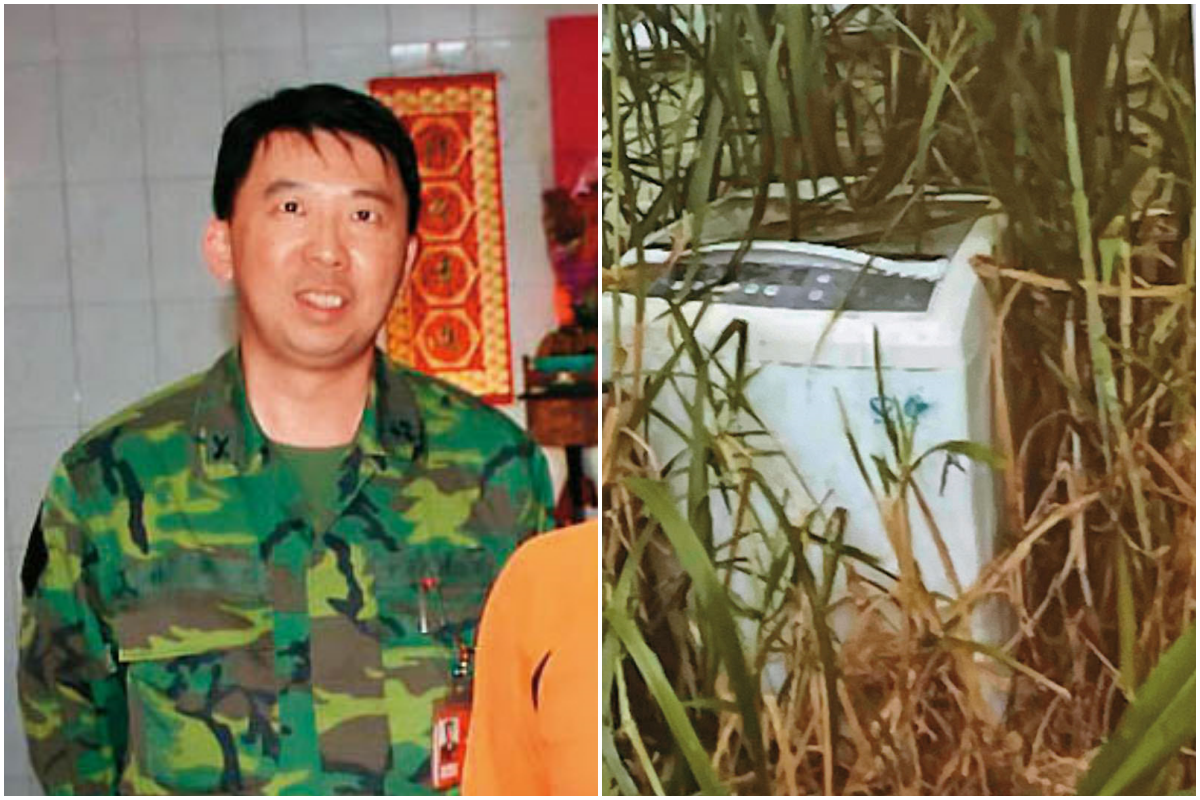 前陸軍金門防衛指揮部林姓少將參謀長（左圖），涉嫌侵吞僅7,990元的公用洗衣機（右圖），1審仍被依貪汙罪重判12年及褫奪公權3年。（左翻攝中華民國陸軍臉書、右翻攝畫面）