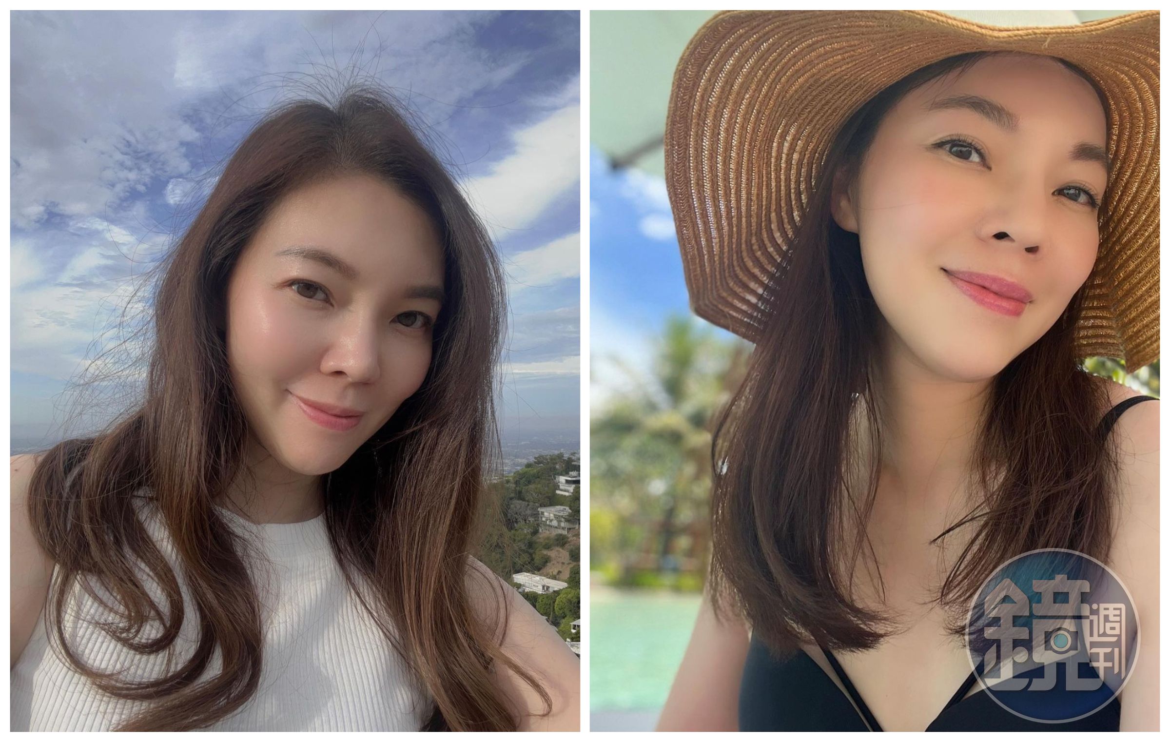 曾馨瑩貼出在美國的照片，小秀性感。（翻攝曾馨瑩臉書）