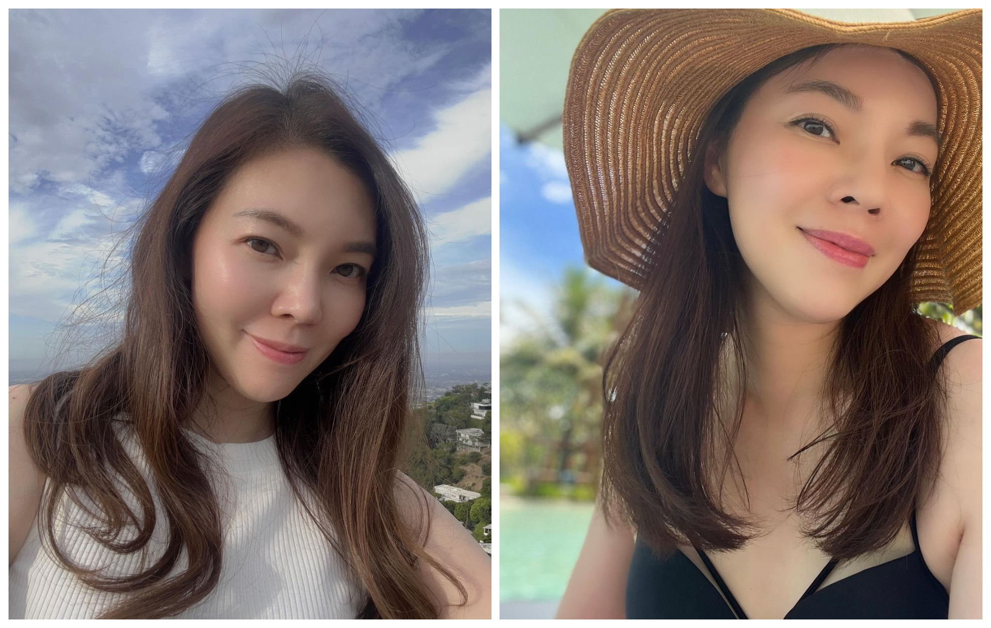 曾馨瑩貼出在美國的照片，小秀性感。（翻攝曾馨瑩臉書）