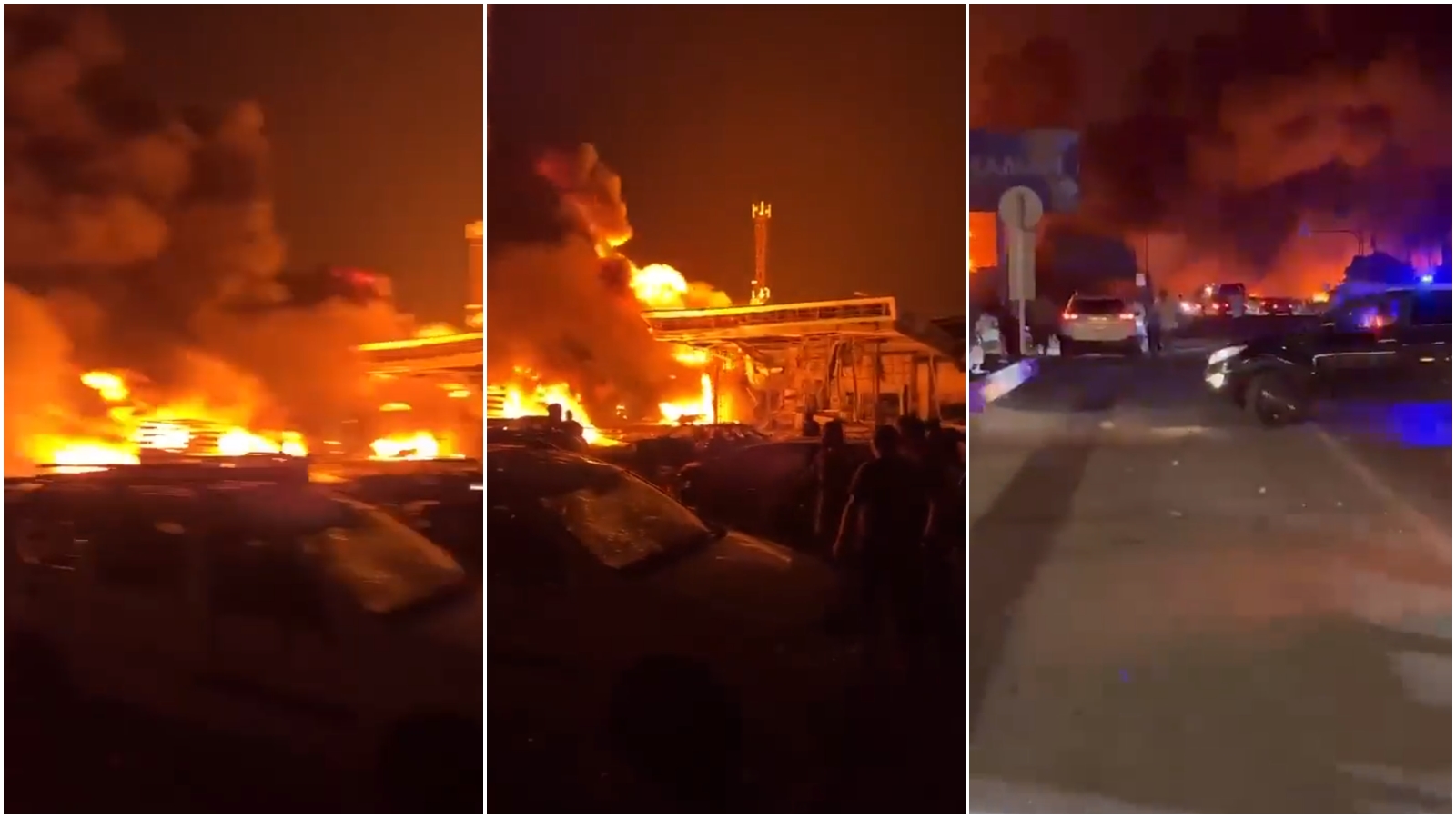 俄羅斯一座加油站發生大爆炸，造成25死、66傷。（翻攝自推特@DmytroSolenko、@VeracityNewss ）