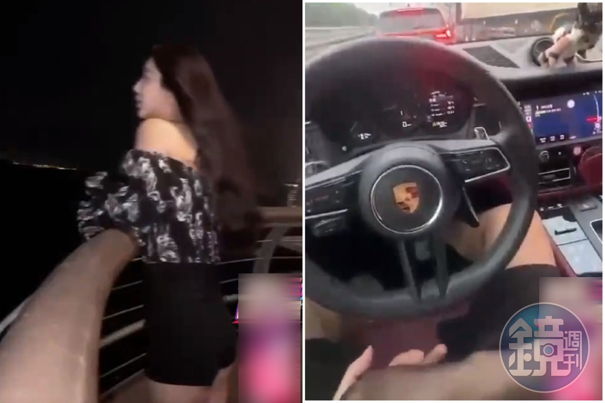 男開超跑堵在車陣中，正妹不浪費時間「深喉嚨」車震。（翻自《51吃瓜網》）