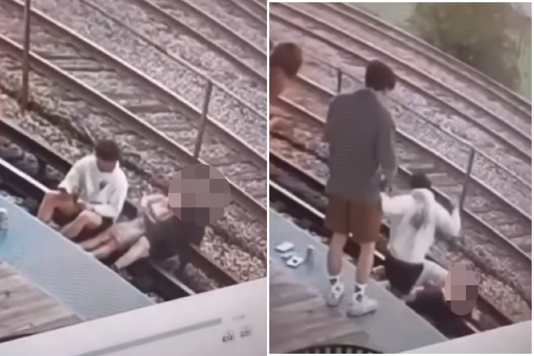 男坐鐵軌被600伏特電爆，硬拉身旁女生一起電！全身僵硬瀕死。（翻自《每日郵報》）