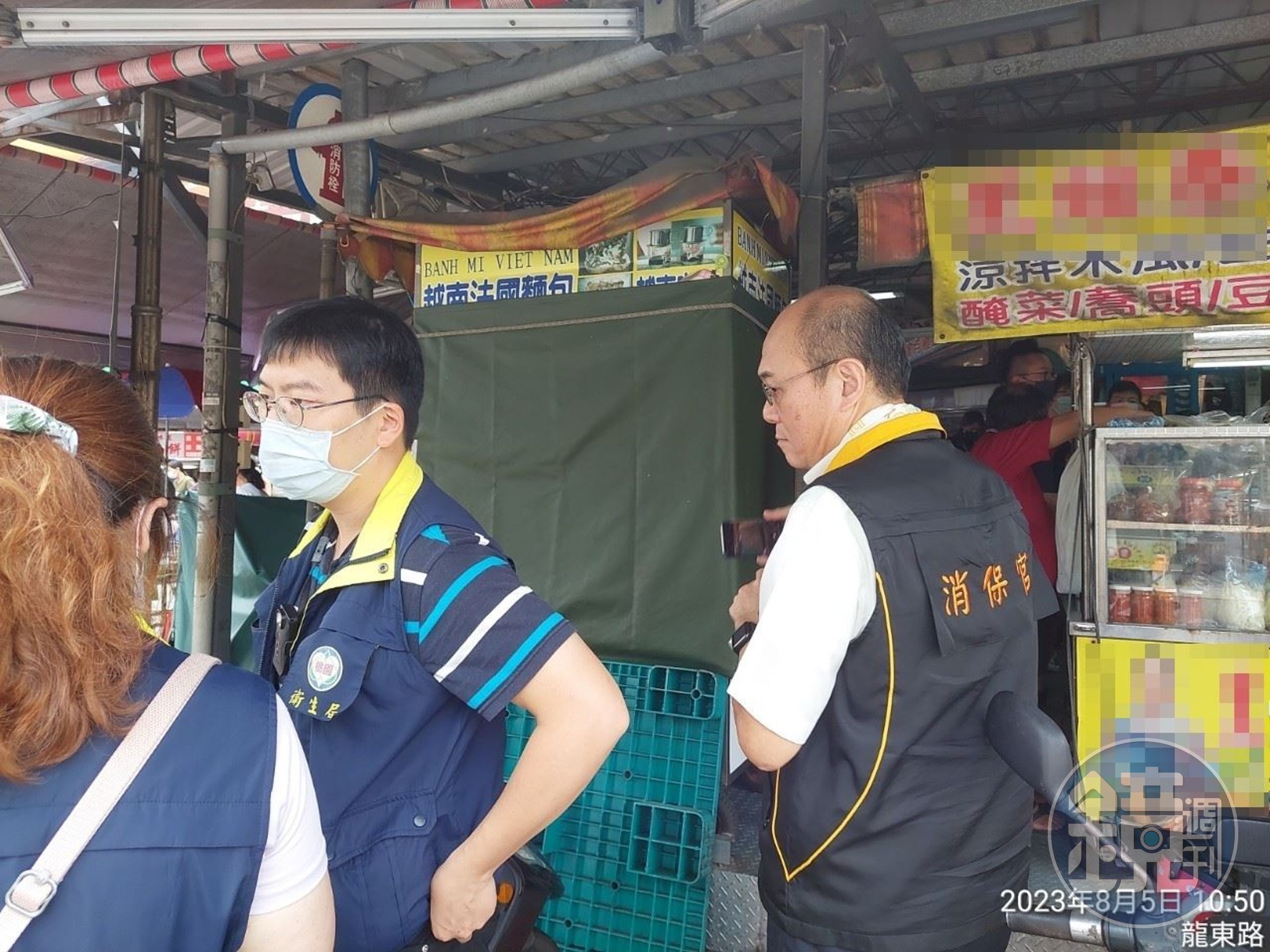 桃園市中壢區忠貞市場一家越南法國麵包攤販涉食物中毒案。（桃園市衛生局提供）