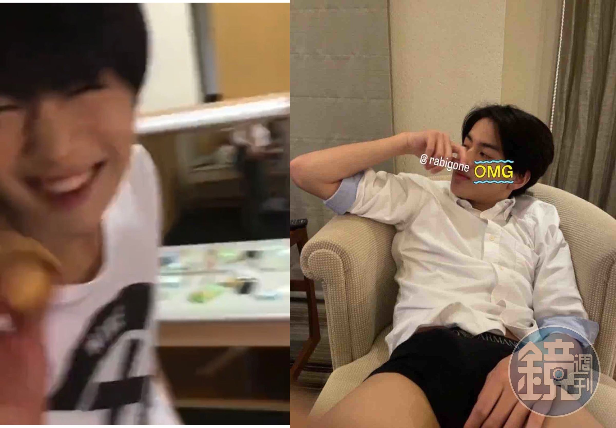 「美少年」的金指一世（左）才被爆睡女粉又有勃起照流出，成員那須雄登則玩「泡芙丟牆壁」糟蹋食物遭炎上，被指跟「壽司郎屁孩」沒啥兩樣。（翻攝網路）