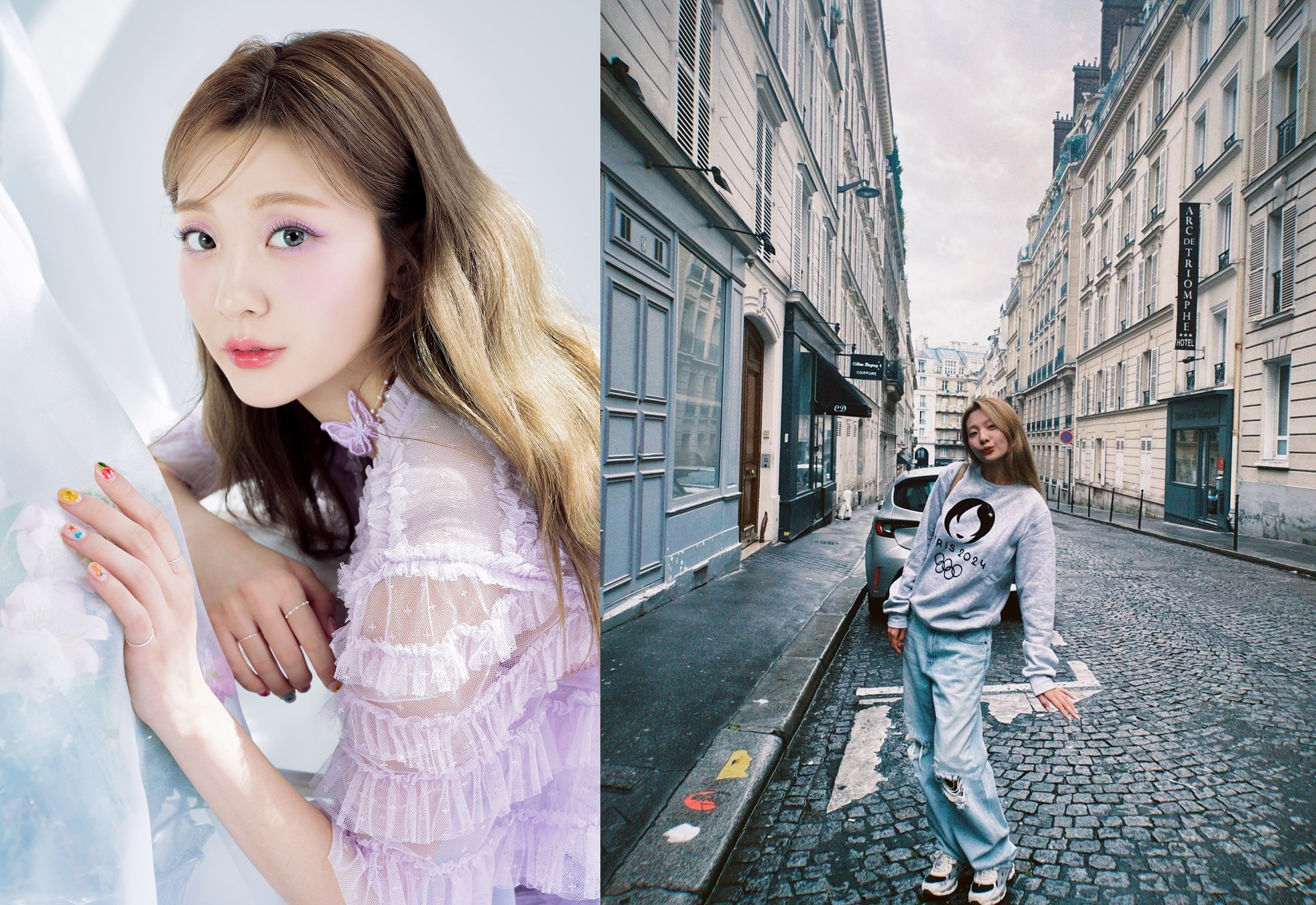 「臉紅的思春期」9月將再次訪台開唱，安智煐最近剛去法國旅行（右），穿上巴黎奧運T留影。（左圖寬魚國際提供，右圖翻攝自安智煐Instagram）