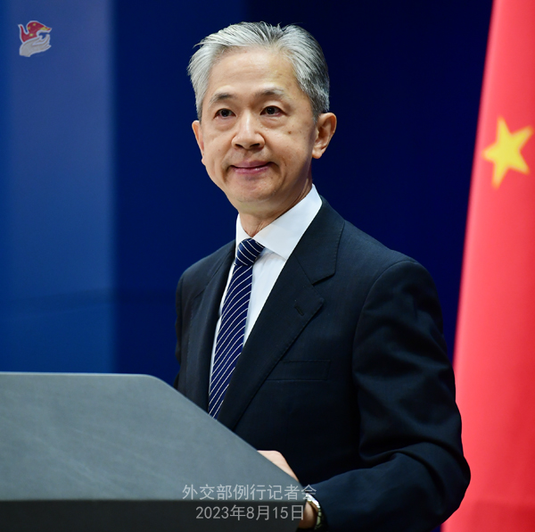 中國外交部發言人汪文斌與中國駐美國大使館說詞相去不遠。（翻攝自中國外交部官網）