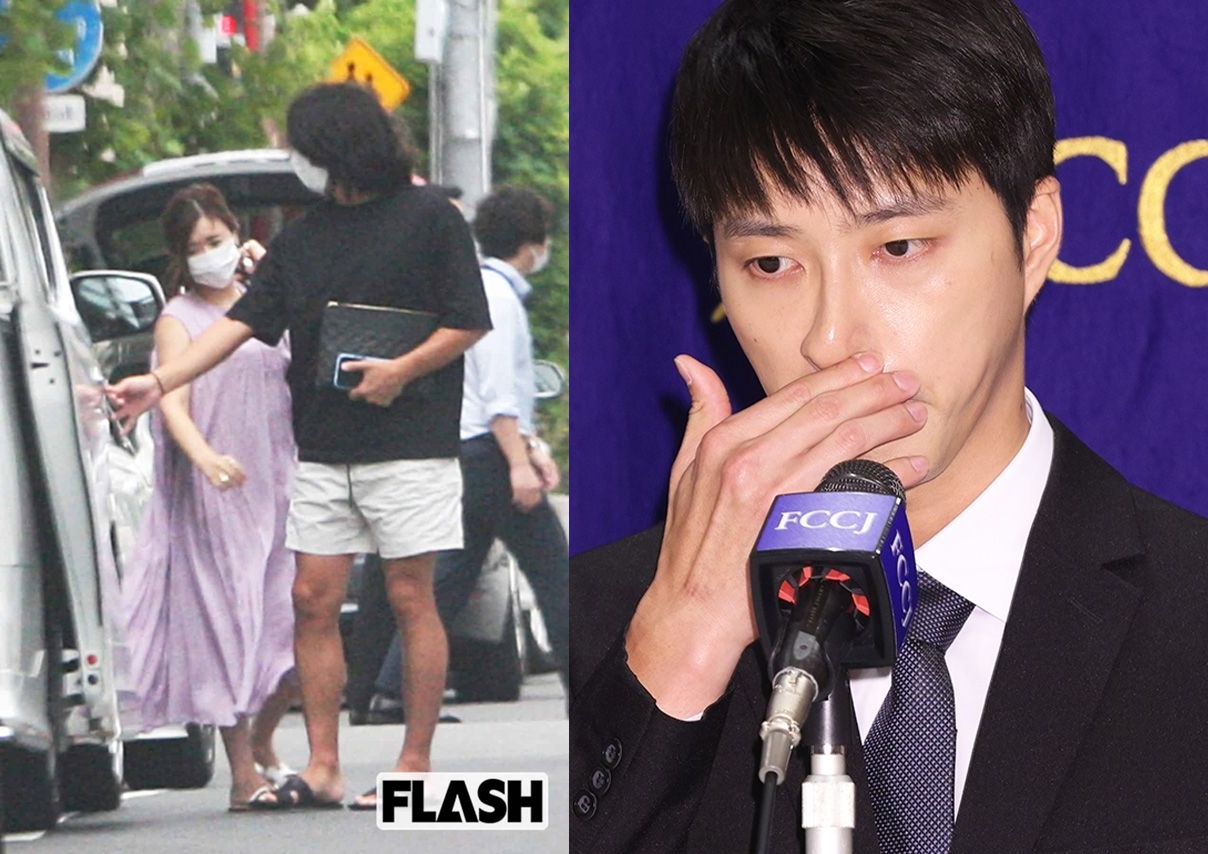 現在福原愛與男友(左)過著幸福的偽家庭生活,雖然一路挨打,但她的「友人們」也出動了,爆她在婚內被江宏傑逼得想輕生尋短。(翻攝網路)