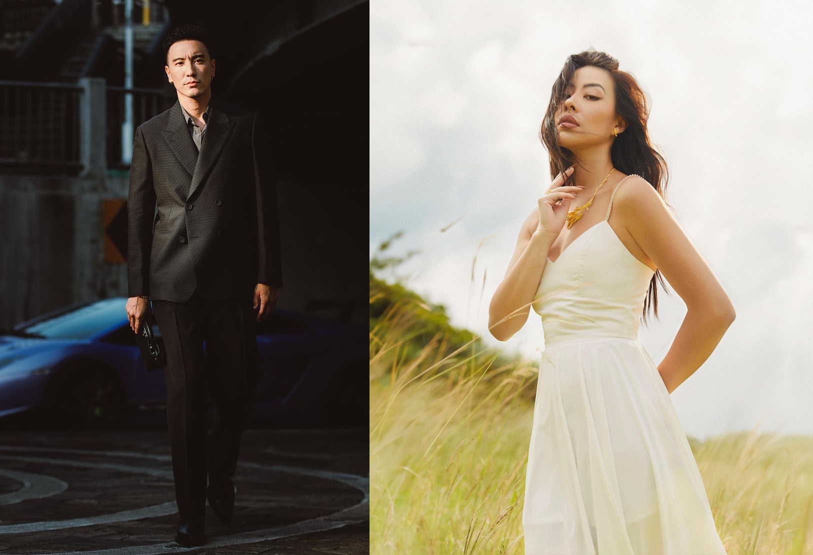 被傳與小4歲的蔡詩芸（右）7年婚變，王陽明（左）坦承「相處的時間的確越來越少」。（翻攝IG）