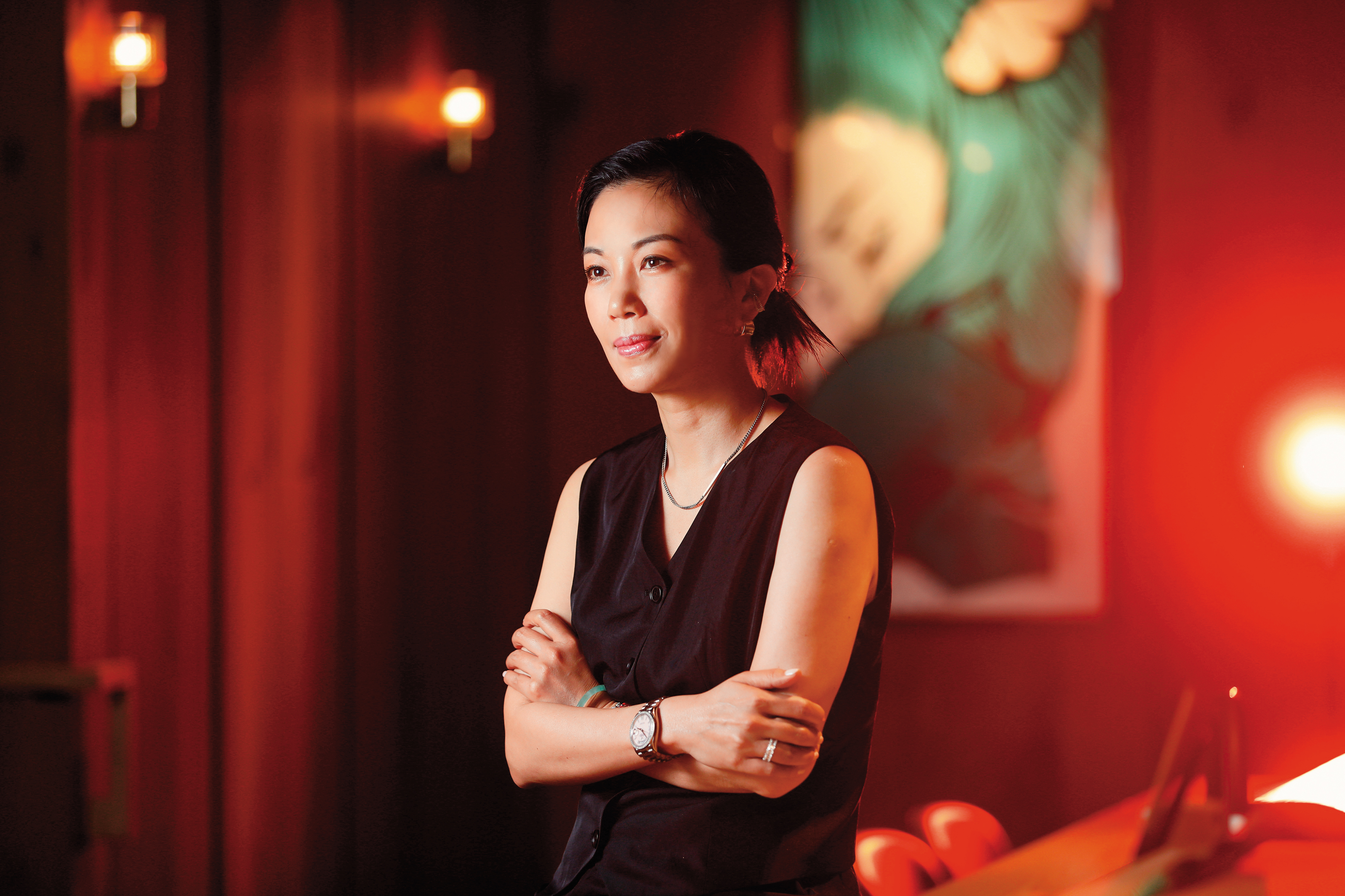 林有慧時尚幹練，面對愛情卻考慮再三。「我很怕蕭敬騰二十歲就認識我，因為和外界接觸不夠多，才把我當成唯一。」