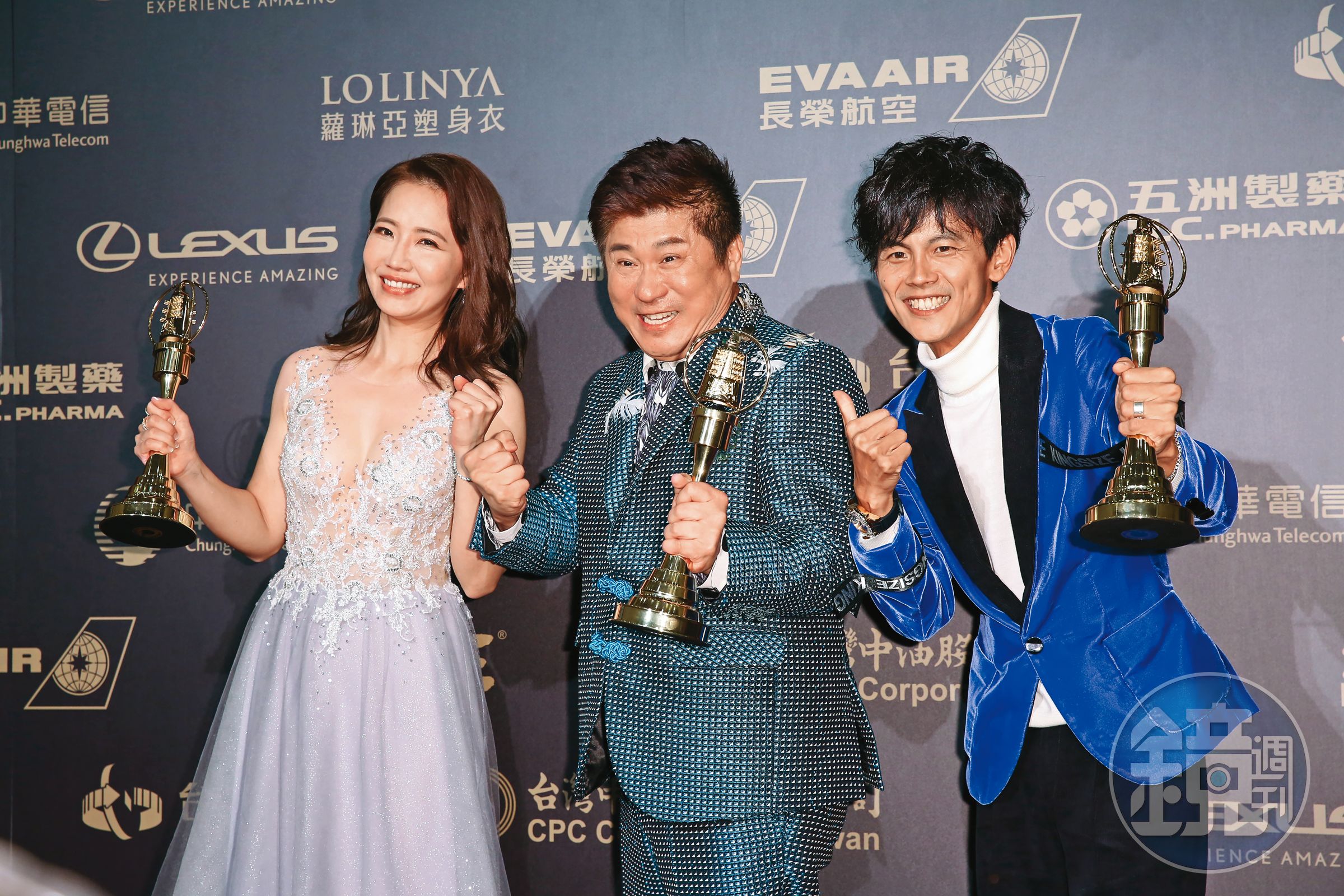 謝忻(左起)曾以《綜藝大集合》與胡瓜、阿翔等人共同奪得金鐘獎,最後因不倫戀退出節目。