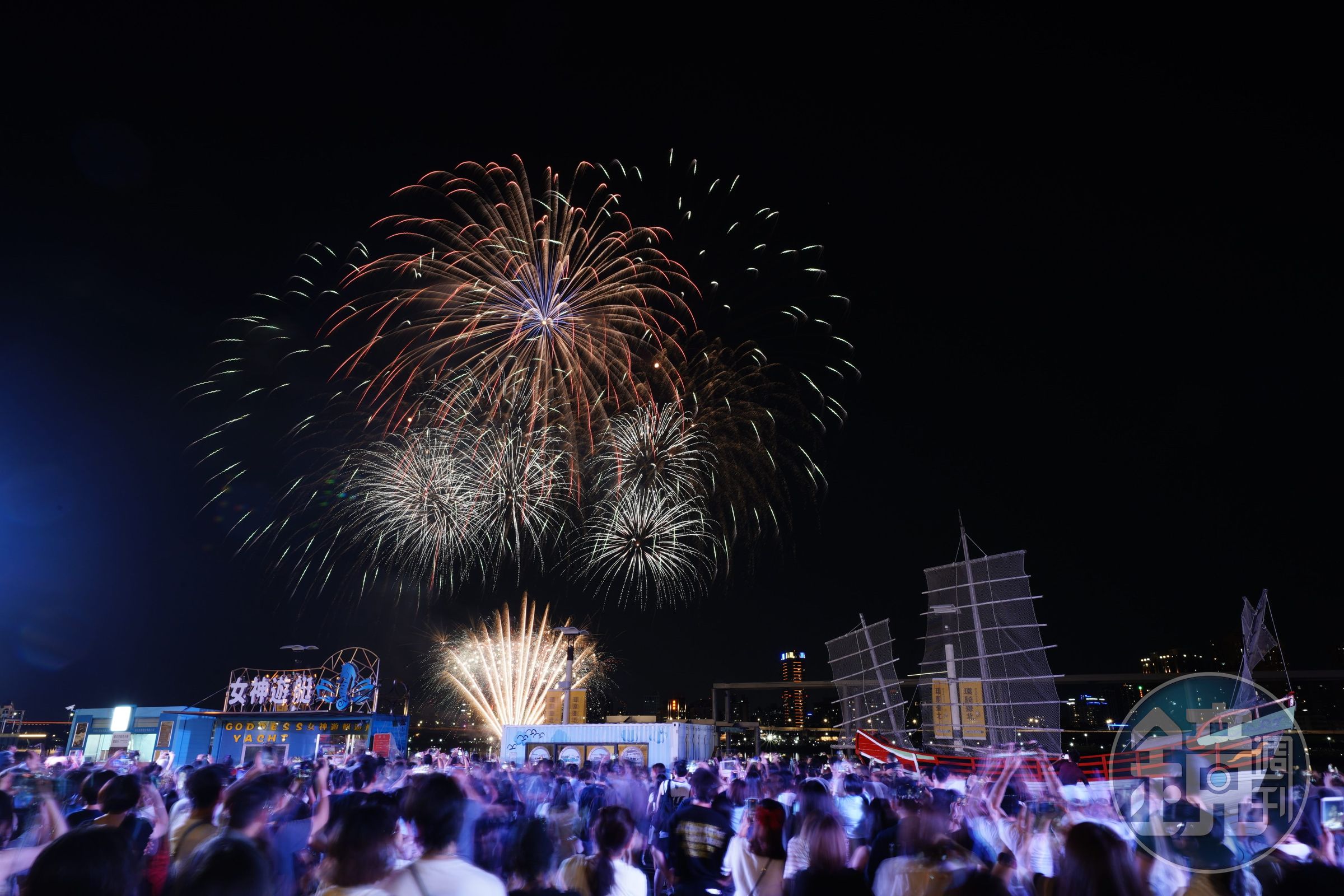 台北大稻埕夏日節壓軸480秒煙火秀今晚登場。（北市府觀傳局提供）