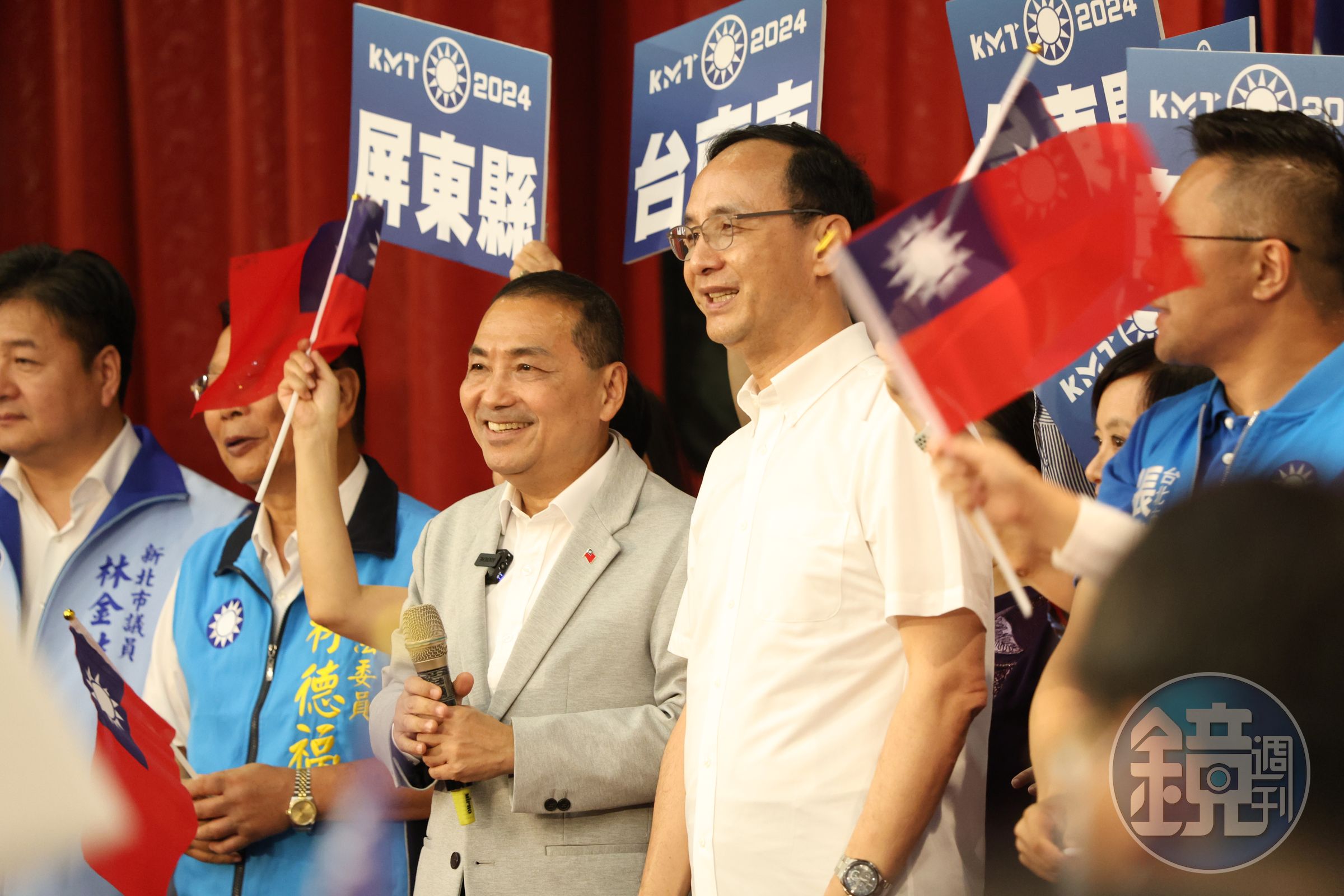 朱立倫出席全國婦女、新住民團體挺侯後援會成立大會，替總統參選人侯友宜拉票。（國民黨文傳會提供）