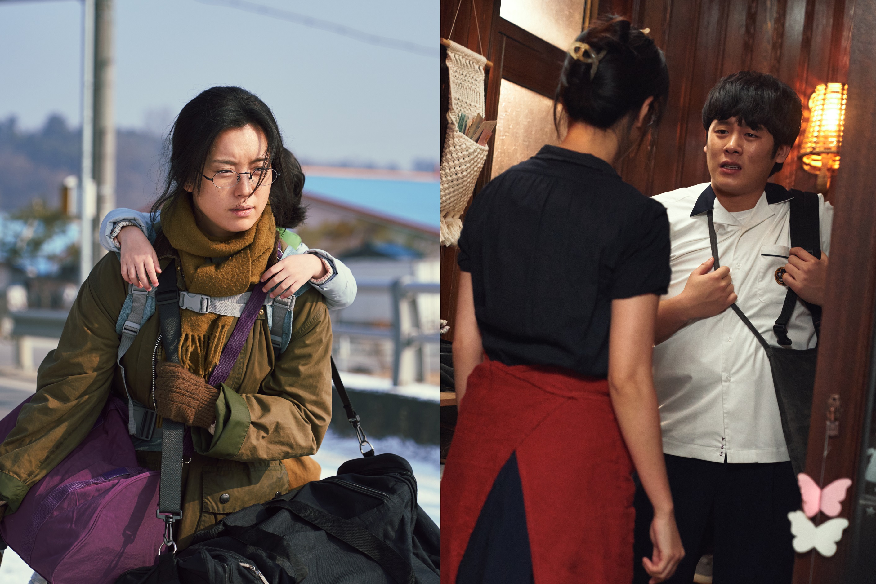 李正河（右圖右）在《MOVING異能》中飾演韓孝周（左圖）的兒子，為戲增重30多公斤。（Disney+提供）