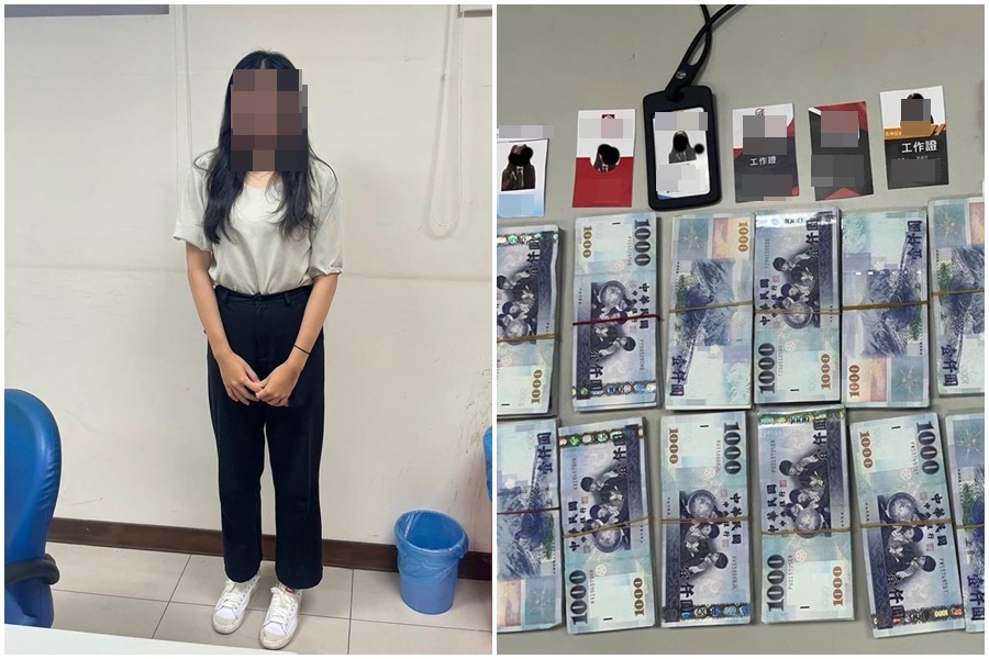 18歲黃姓女車手（圖）就讀台南某知名護校，暑假打工加入詐騙集團，向被害人李姓女醫師索取120萬元現金。（翻攝畫面）