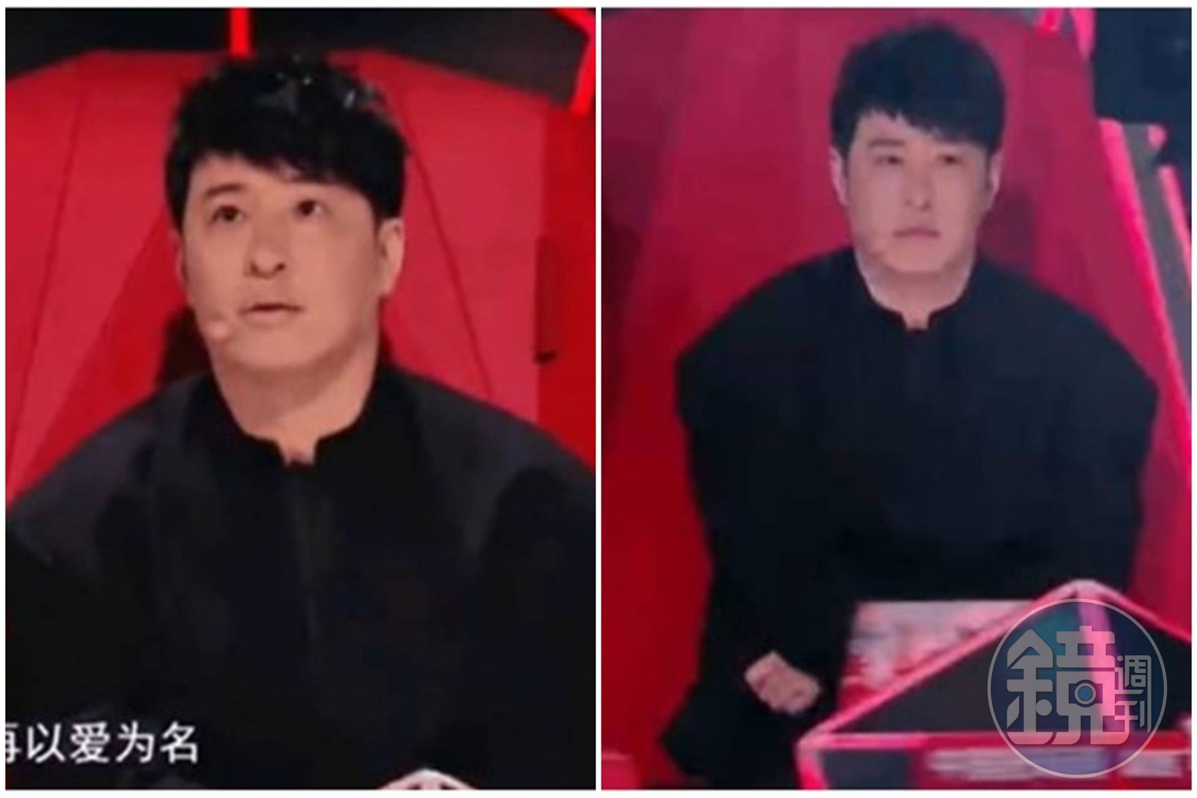 《好聲音》導師潘瑋柏「被轉身」，尷尬表情全寫在臉上。（翻攝自微博）