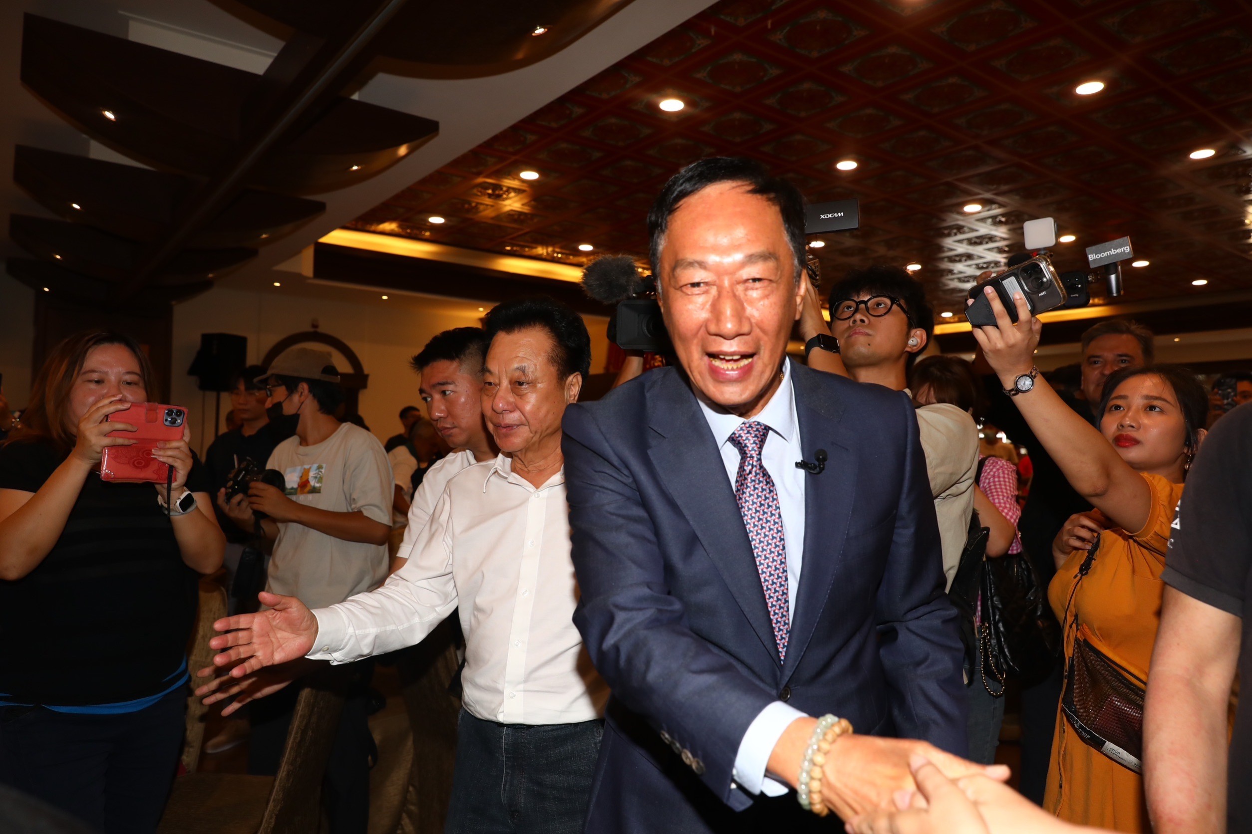 郭台銘今（22日）赴離島金門縣，出席「主流民意大聯盟」造勢。