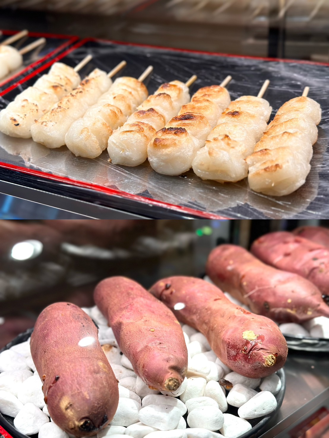 店內也可以吃得到現烤的糰子與番薯。