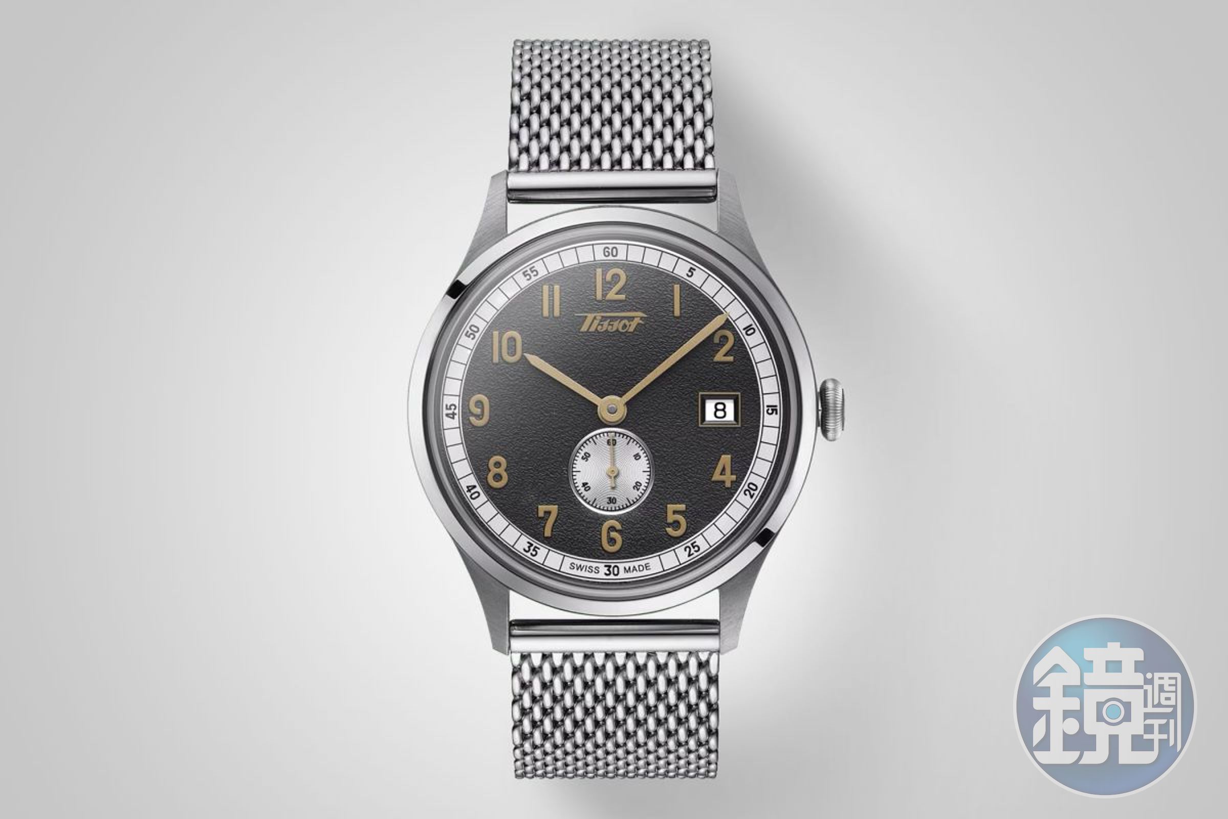 TISSOT天梭 Heritage Small Second 1938小三針日期腕錶，採用公認最優質的ETA 2895-2機芯，並通過天文台認證。定價約1,050美元。