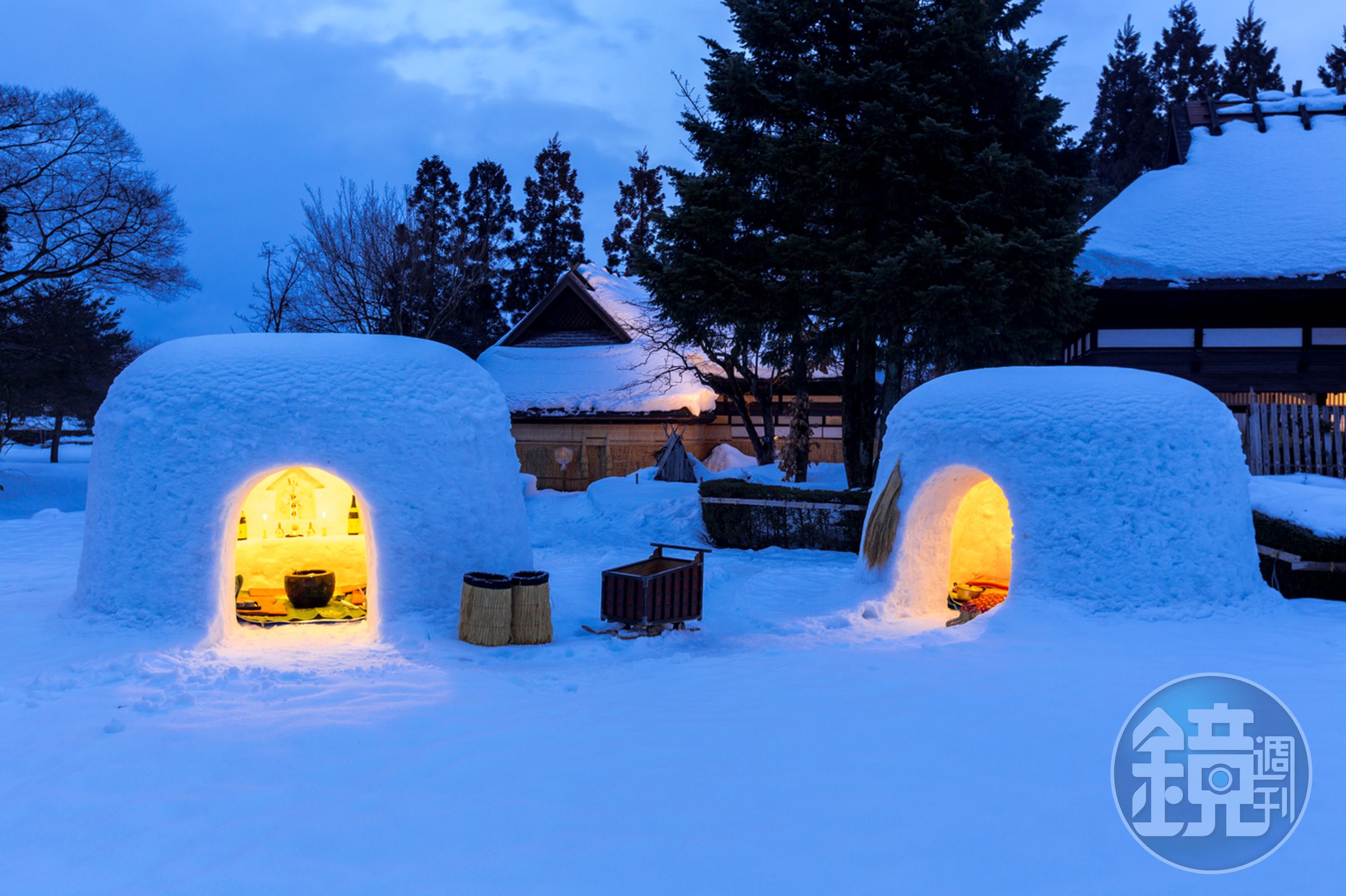秋田冬季有季節限定的橫手雪屋。（燦星旅遊提供）