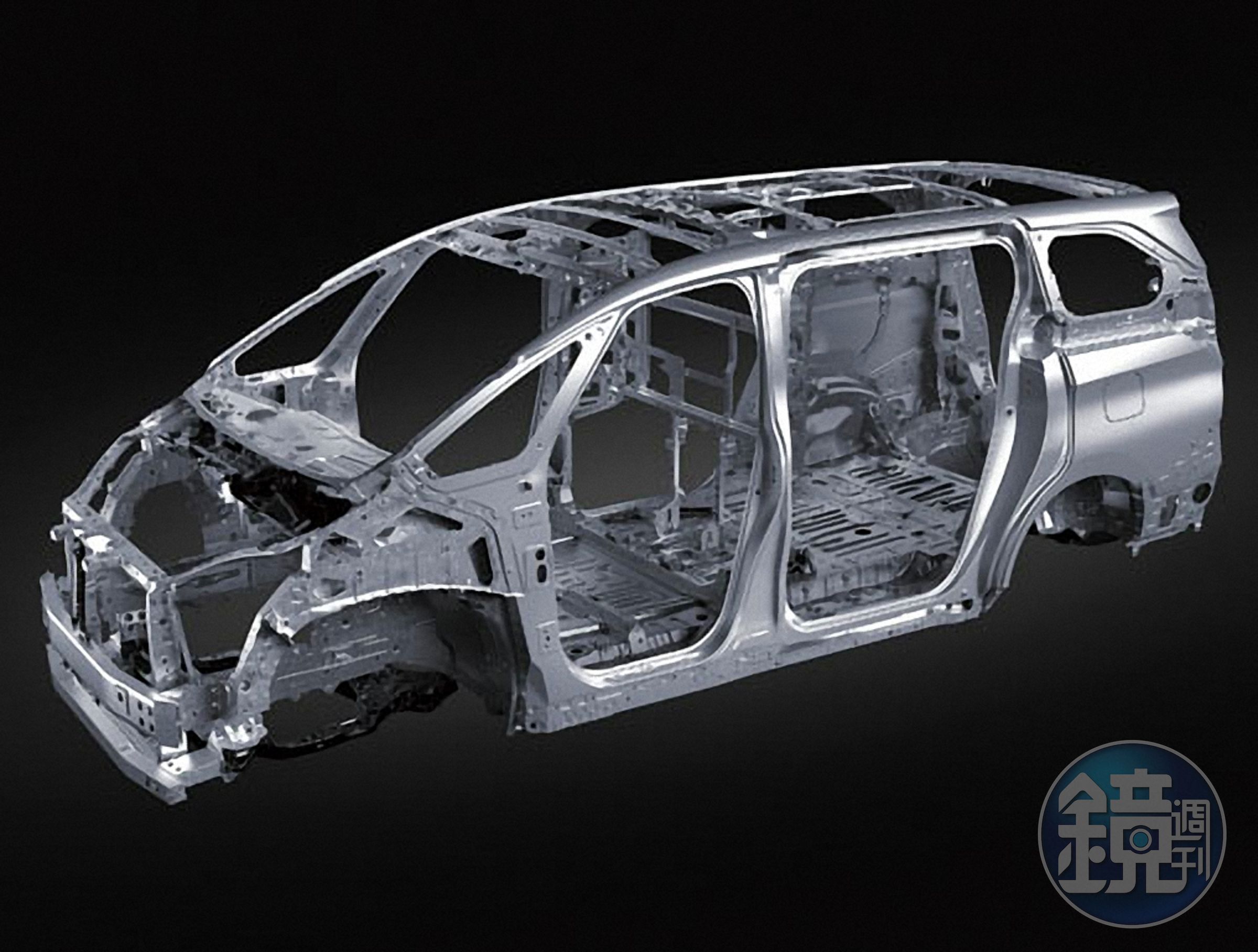 LM 車體結構除使用高張力鋼材來增加車體剛性外，更大量採取 LSW 雷射螺旋焊接與膠合工法來強化車身結構，同時在車室框架、駕駛艙、後輪拱內側與尾門部件也都特別予以加強。