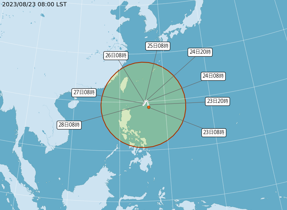 菲律賓東方海面熱帶性低氣壓TD10,不排除成為今年第9號颱風「蘇拉」。(翻攝自氣象局)