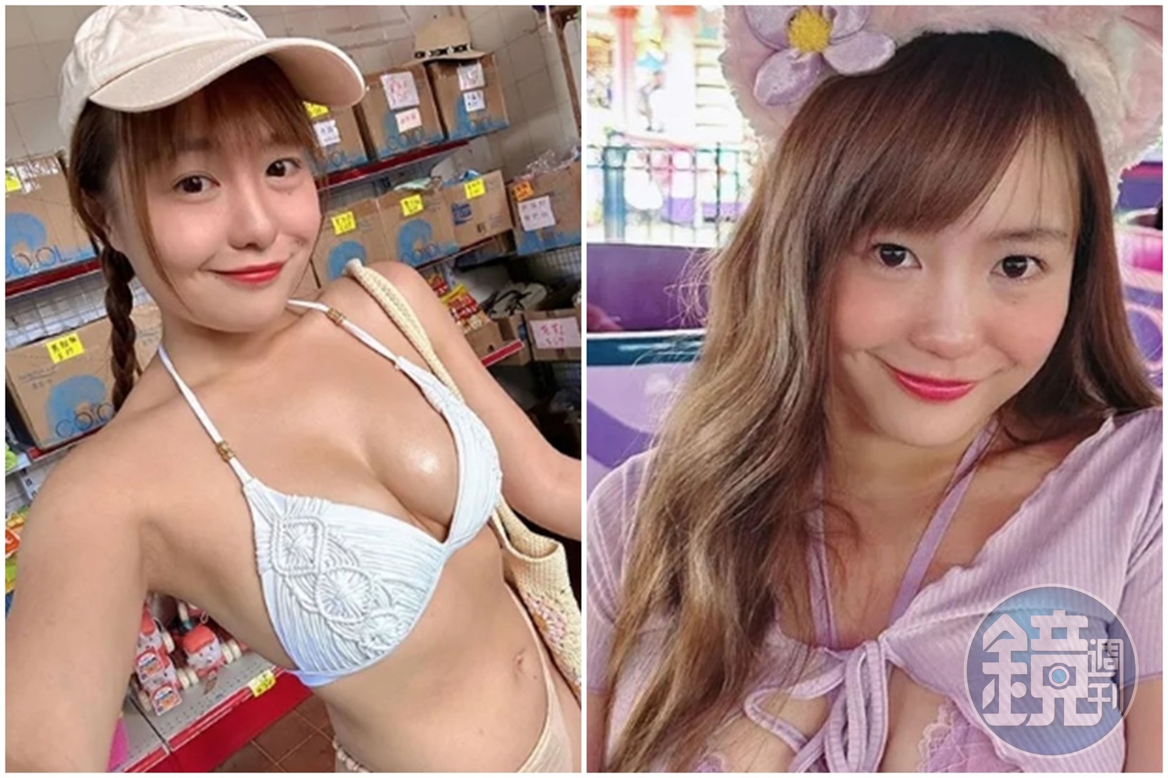 香港網紅Emilia（黃于喬）因在香港迪士尼穿著過度暴露，引發關注與討論。（翻攝自Emilia IG）