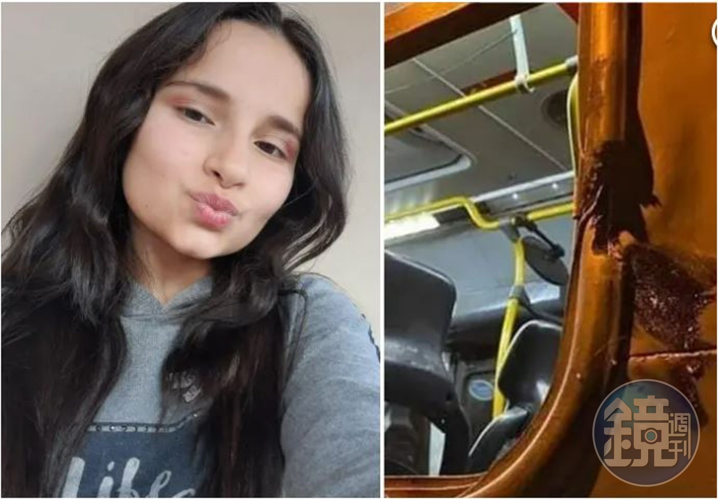 巴西13歲少女在校車上開窗向同學揮手道別,沒想到卻發生意外,當場死亡。(翻攝推特@FitRich6)