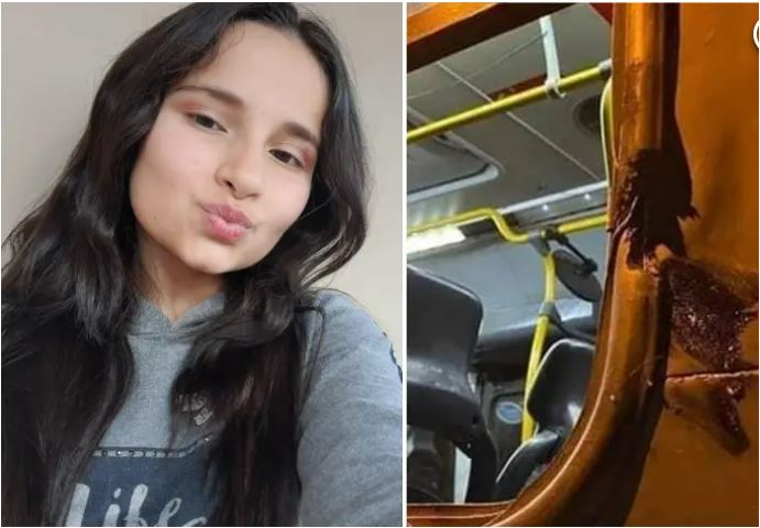 巴西13歲少女在校車上開窗向同學揮手道別，沒想到卻發生意外，當場死亡。（翻攝推特@FitRich6）