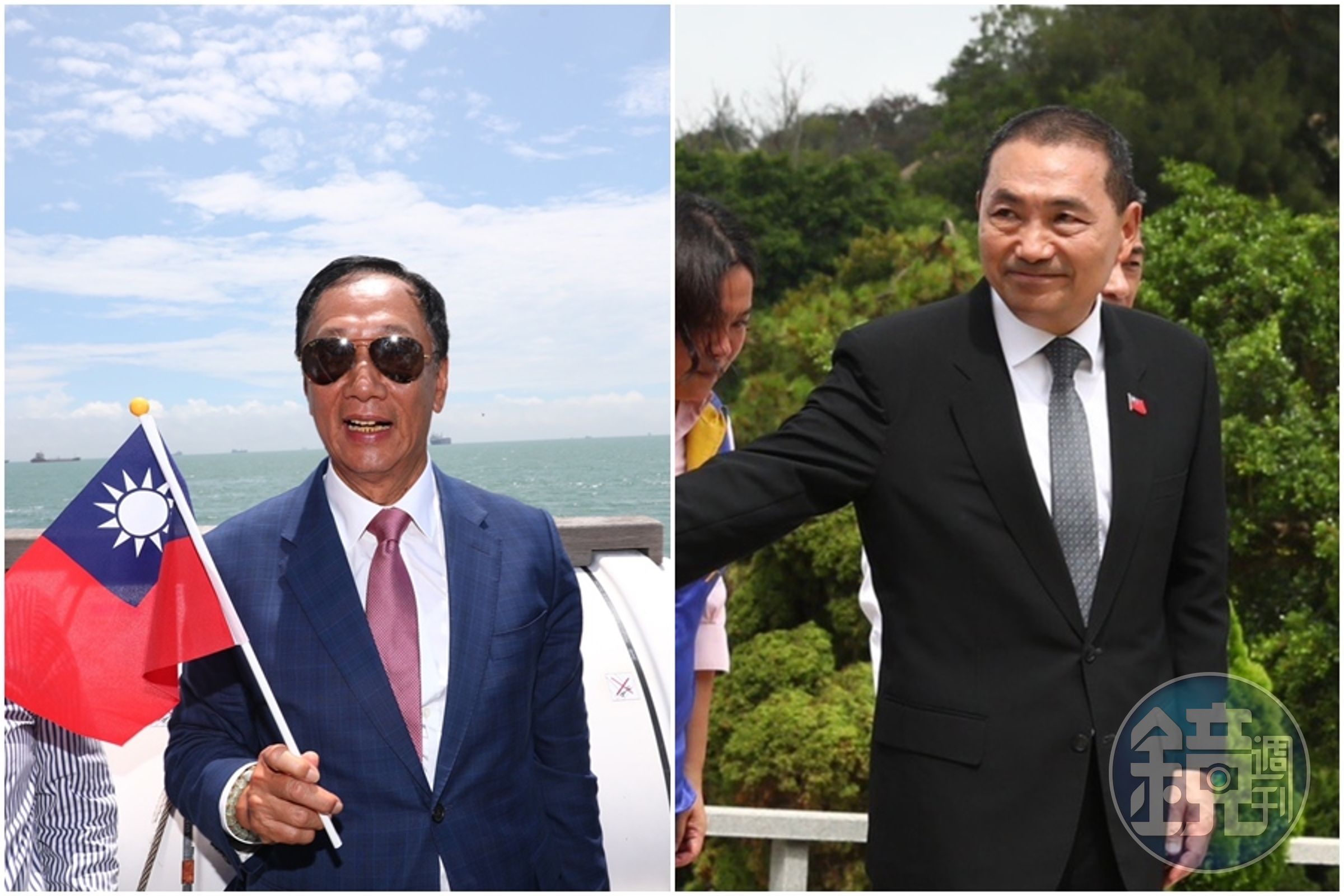 郭台銘（左圖）、侯友宜（右圖）22日起連2天在金門跑行程，明明同在一島上，卻始終王不見王。
