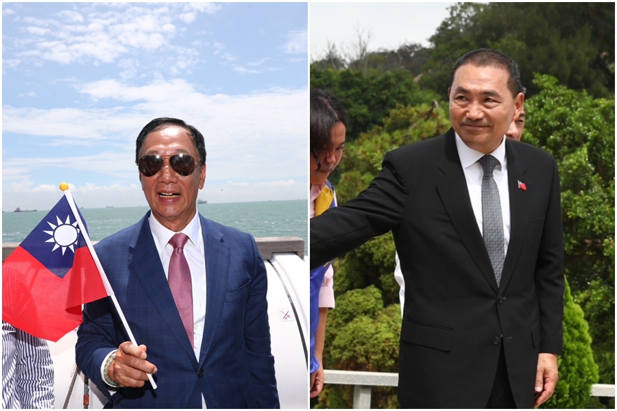 郭台銘（左圖）、侯友宜（右圖）22日起連2天在金門跑行程，明明同在一島上，卻始終王不見王。