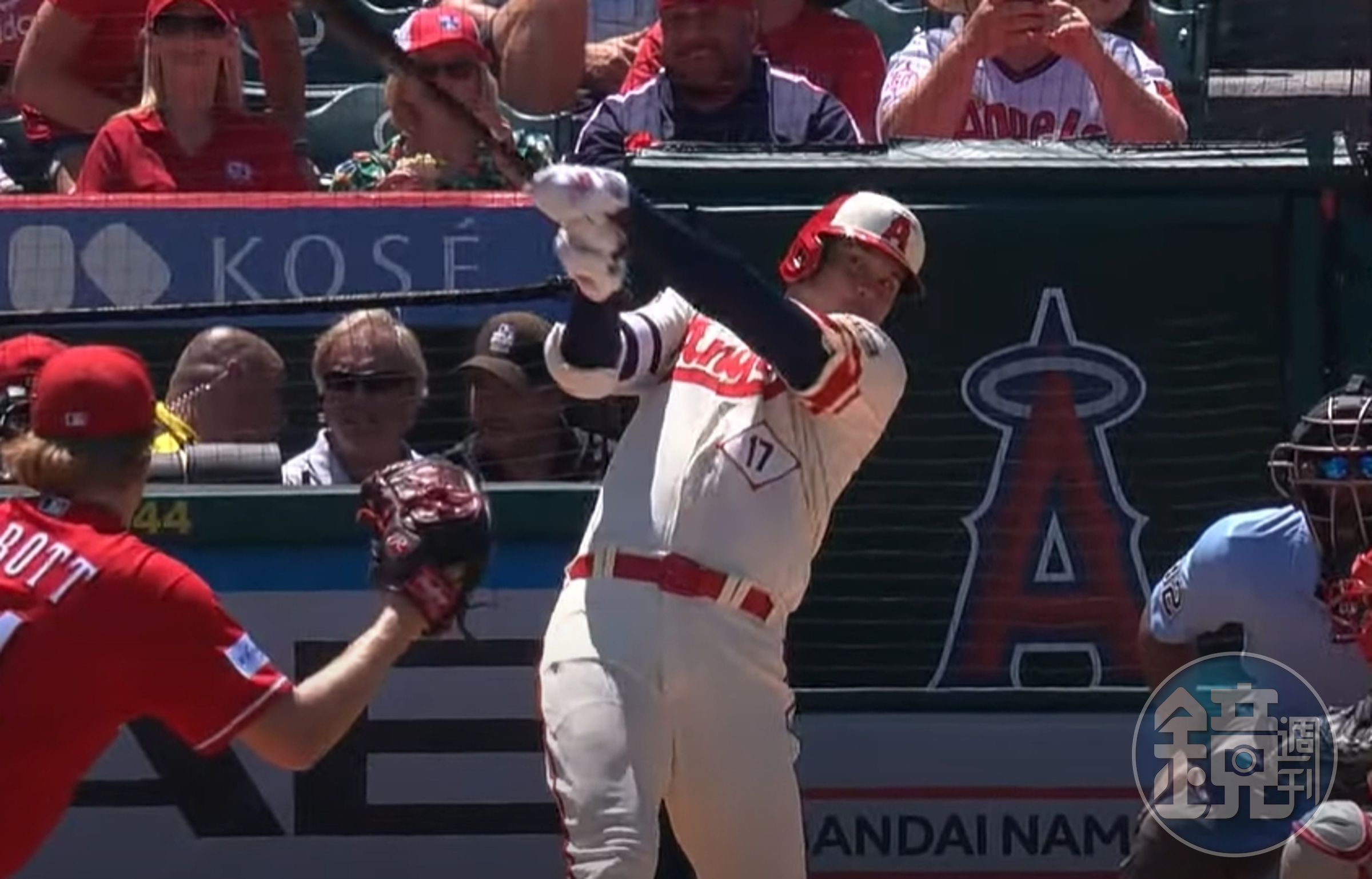 大谷翔平打出本季第44轟後,重返全壘打王寶座。(翻攝自YouTube@MLB)