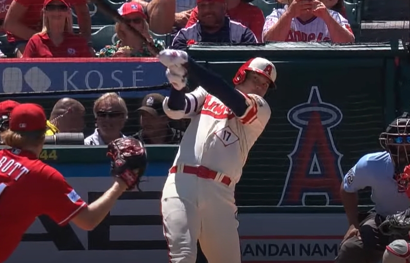 大谷翔平打出本季第44轟後，重返全壘打王寶座。（翻攝自YouTube@MLB）